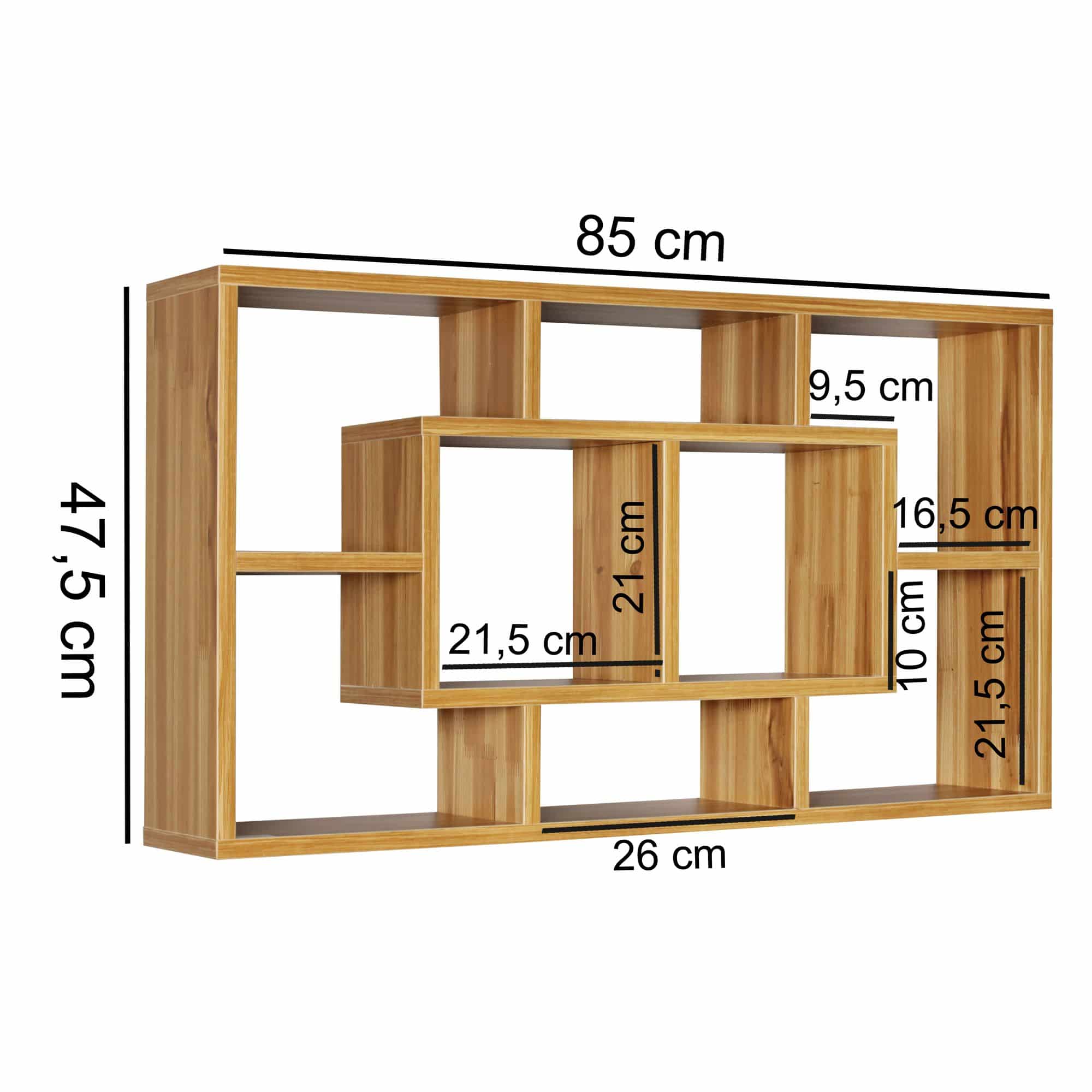 44699-WOHNLING-Wandregal-buche-WL5-169-WL5-169_1 Wandregal PAOLA buche 85 x 47,5 x 16 cm MDF-Holz Hängeregal modern