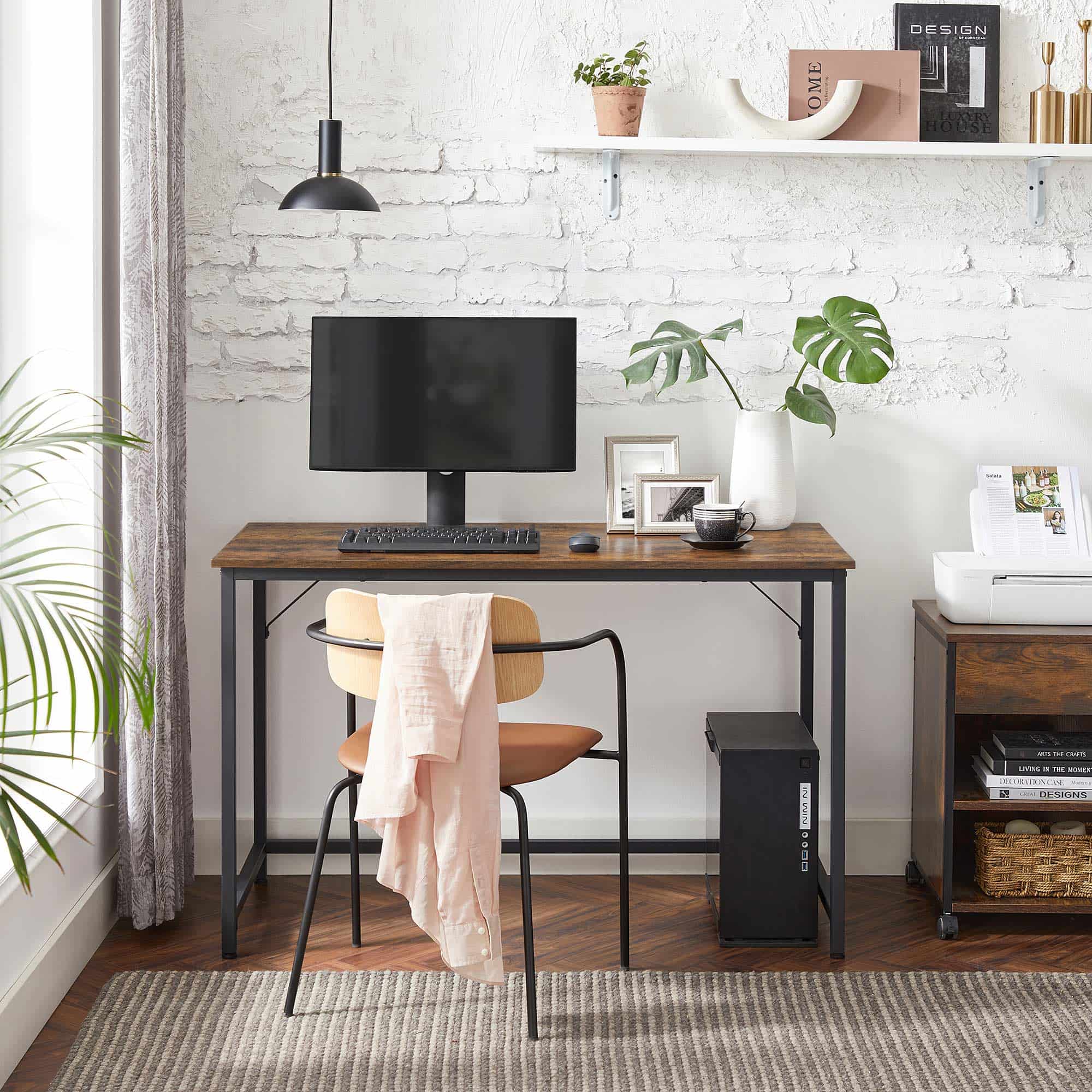 LWD039B01-2 Eleganter Industrie-Design Bürotisch von VASAGLE, 120x60x75 cm