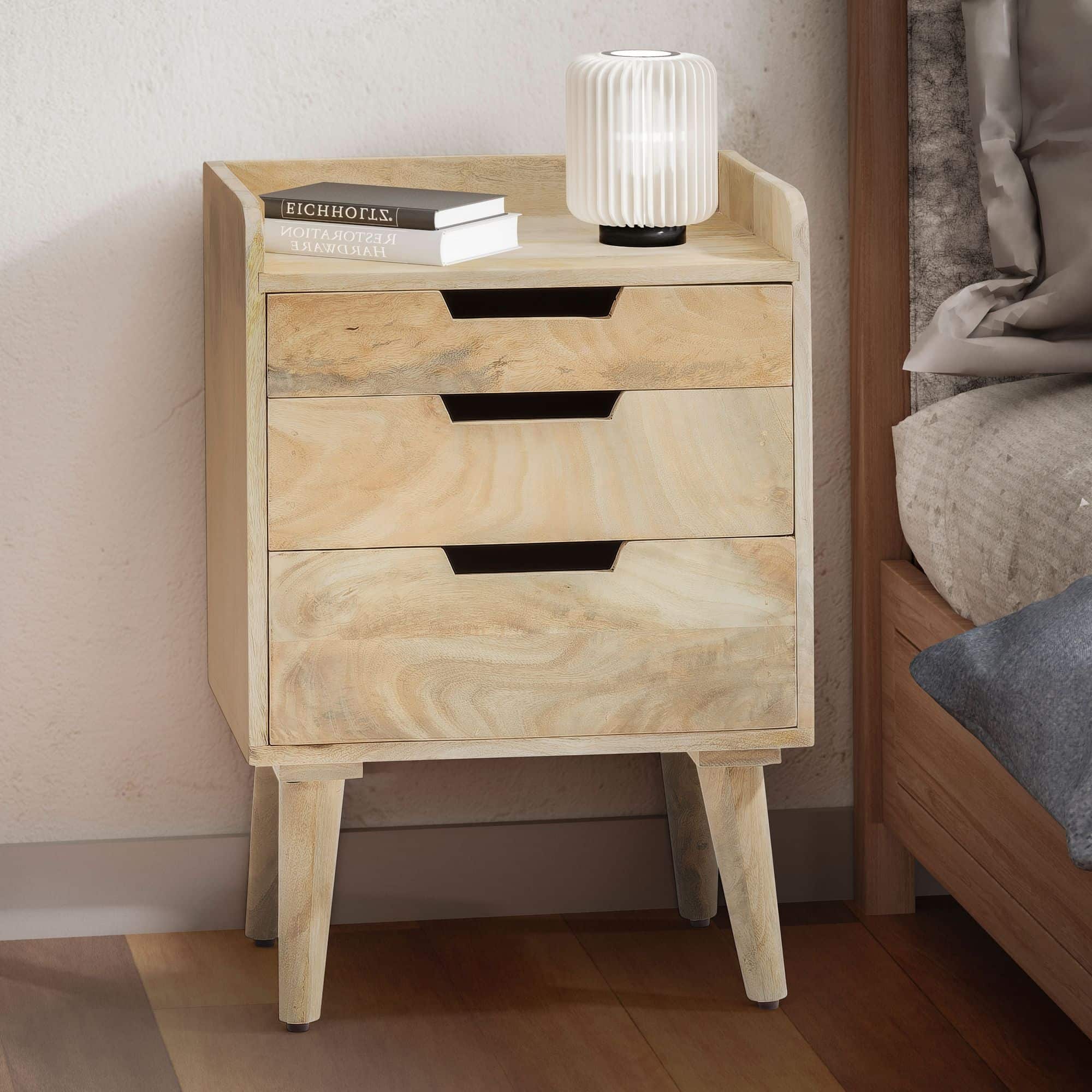 Nachttisch Mango Massivholz Hellbraun 45x33x63 cm Nachtschrank Boxspringbett Nachttisch Mango Massivholz Hellbraun 45x33x63 cm Nachtschrank Boxspringbett