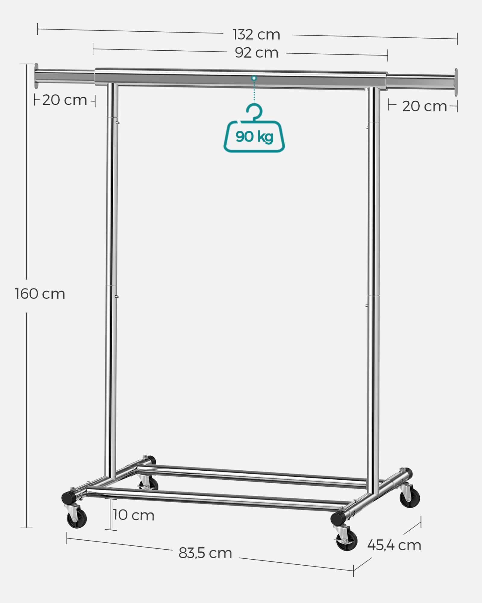 Schwerlast-Kleiderständer 90 kg-B34HSR13S Schwerlast-Kleiderständer 90 kg-B34HSR13S