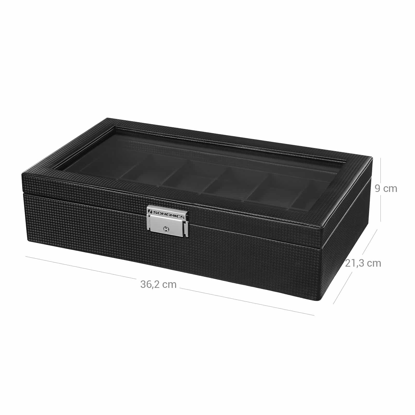 Uhrenbox für 12 Uhren Schwarz-JWB302H