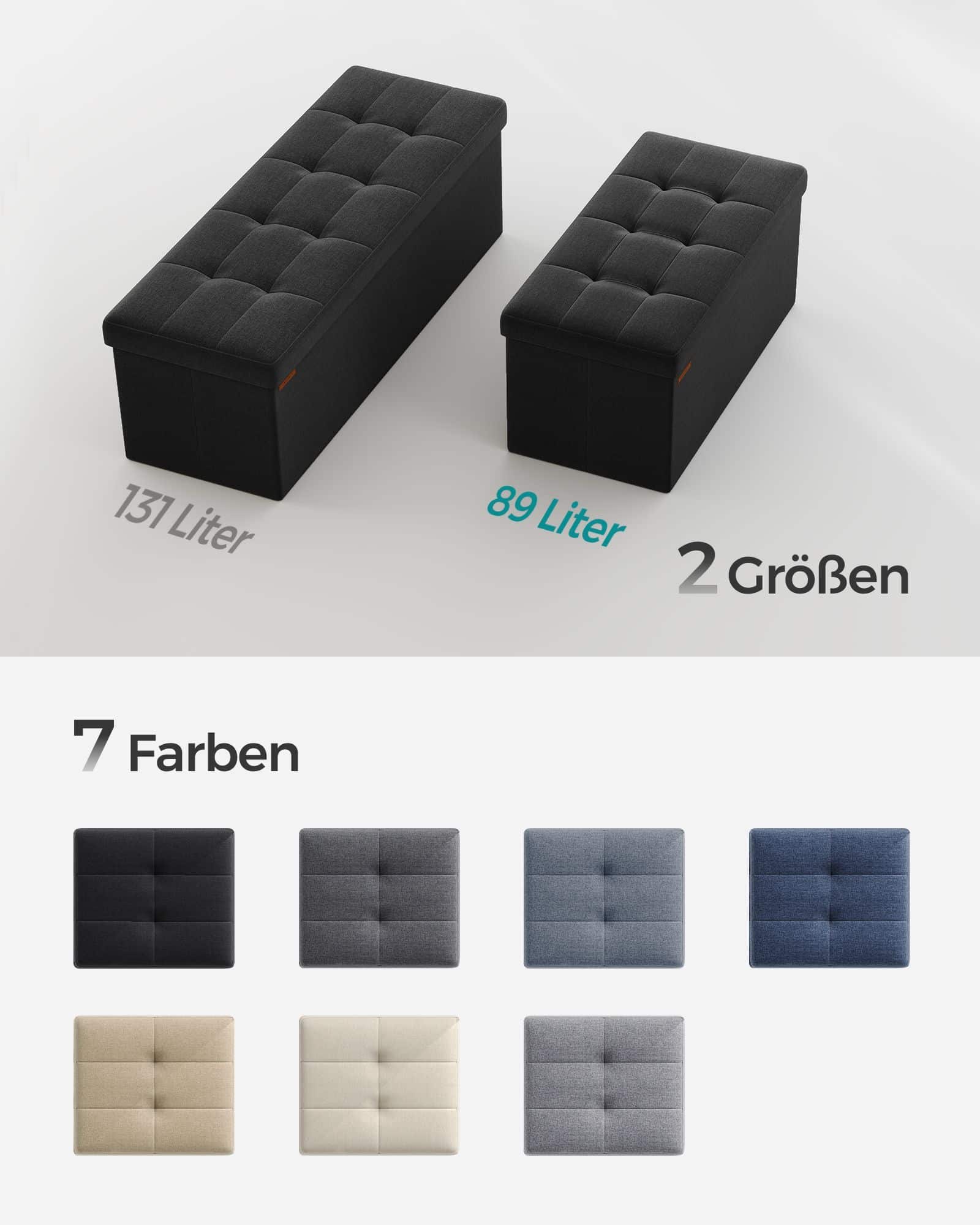 Sitzbank 76 cm klappbar mit Stauraum schwarz-LSF047B01 Sitzbank 76 cm klappbar mit Stauraum schwarz-LSF047B01