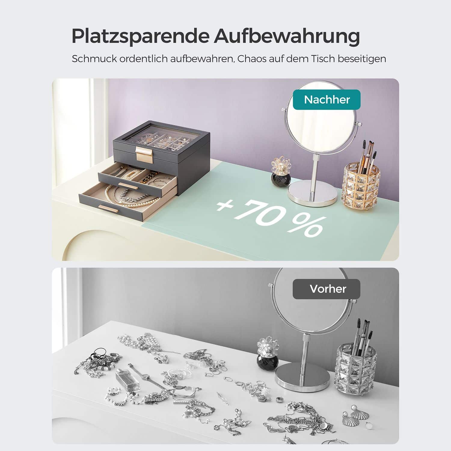 Schmuckbox mit 3 Ebenen-JBC239G02 Schmuckbox mit 3 Ebenen-JBC239G02