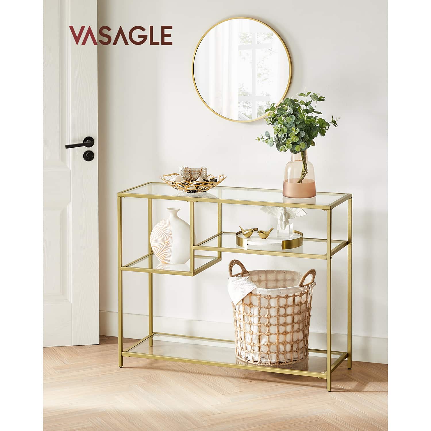 LGT022A61-2Q0f5SZDUiMJPd Konsolentisch aus Glas und Metall