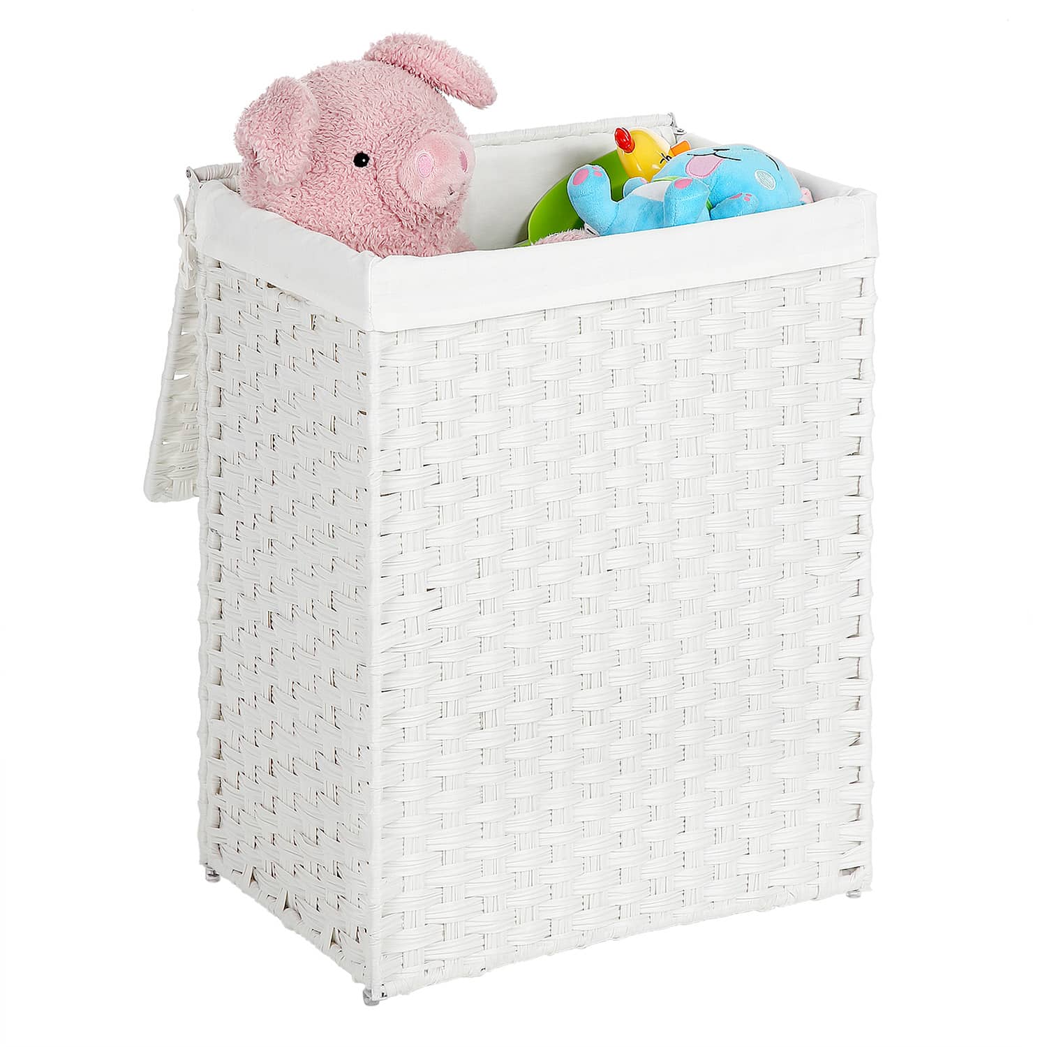 Wäschekorb aus Polyrattan Weiß-LCB51WT Wäschekorb aus Polyrattan Weiß-LCB51WT