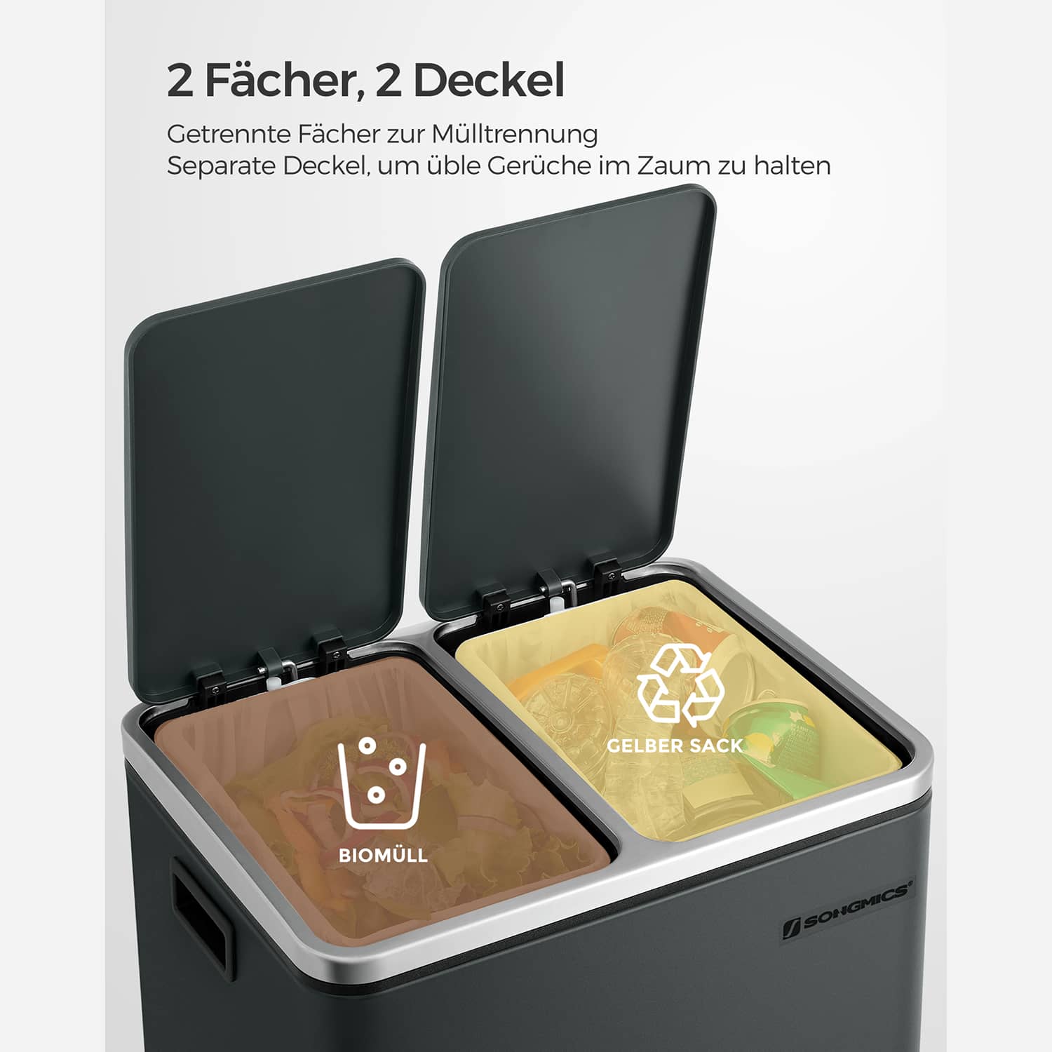 Abfalleimer aus Metall 30 Liter-B34LTB30GS Abfalleimer aus Metall 30 Liter-B34LTB30GS
