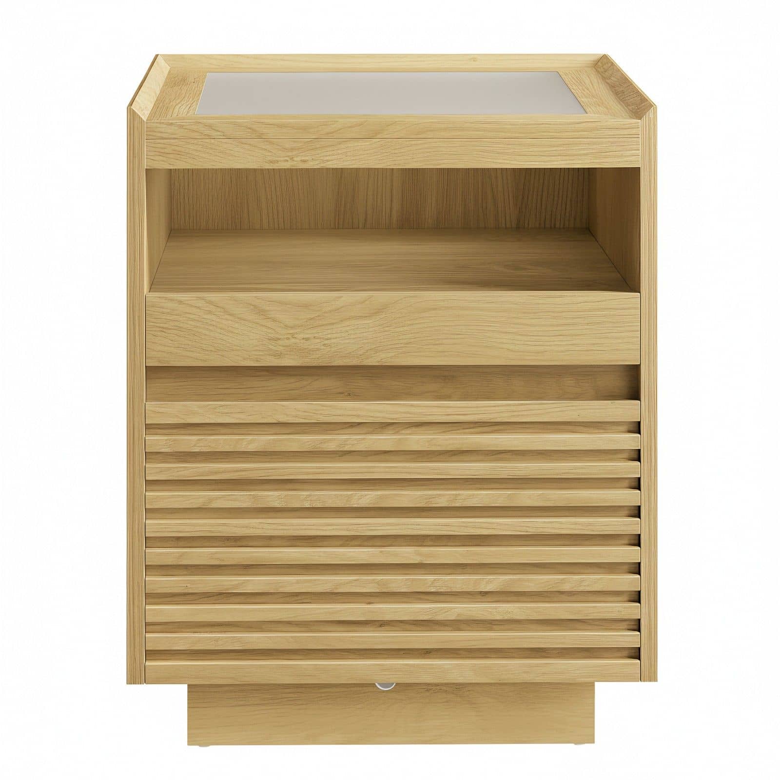 Nachttisch mit LED-Beleuchtung, Beistelltisch, Schublade Nachttisch mit LED-Beleuchtung, Beistelltisch, Schublade