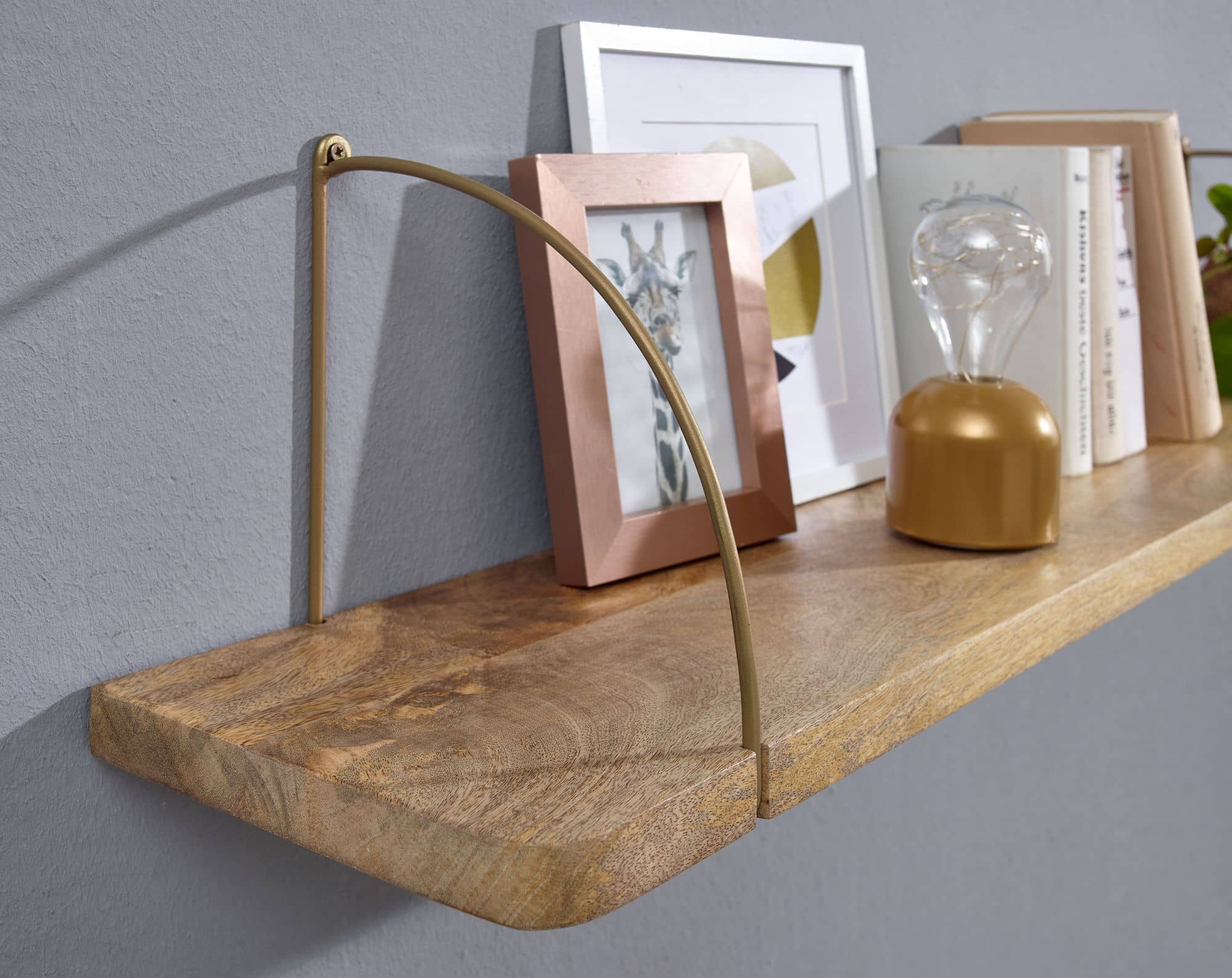 67874-Wohnling-Wandregal-100x22x24-cm-Mango-Holz-WL6-597-WL6-597_5 Wandregal 100x25x22 cm Mango Massivholz / Metall Hängeregal Industrial