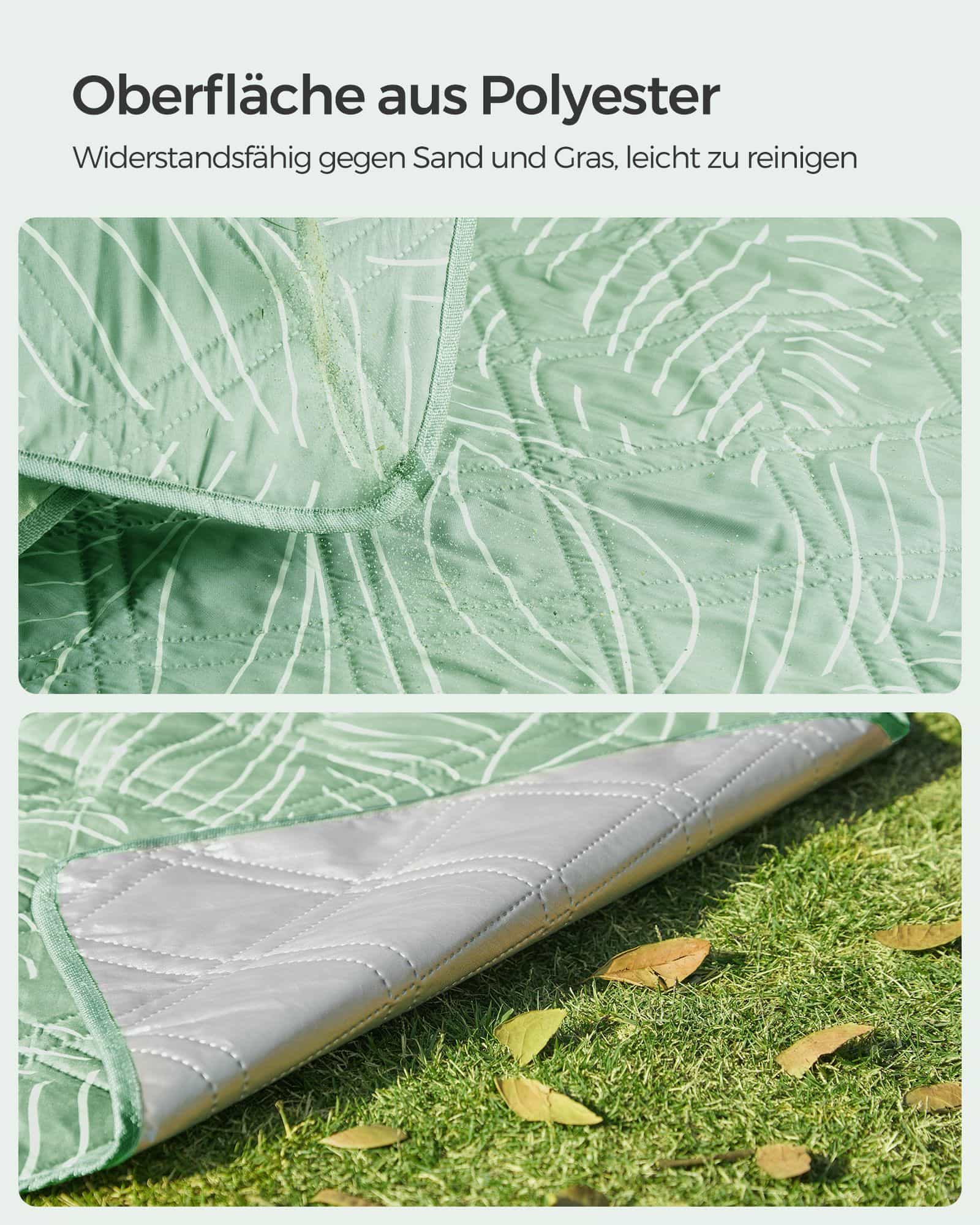 Picknickdecke 300 x 200 cm maschinenwaschbar und faltbar grün-GCM310C03 Picknickdecke 300 x 200 cm maschinenwaschbar und faltbar grün-GCM310C03