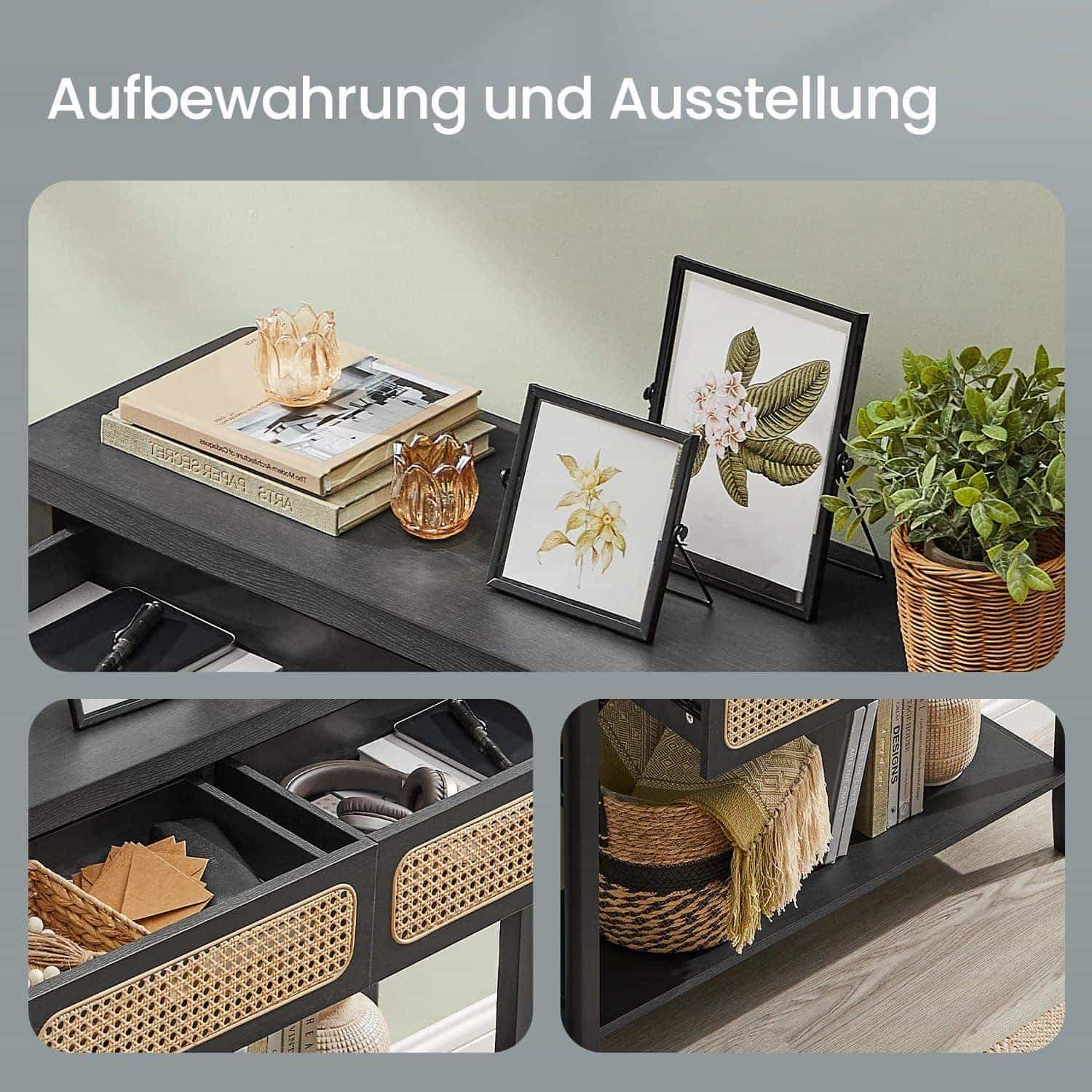 Konsolentisch mit offener Ablage Boho-Stil Konsolentisch mit offener Ablage Boho-Stil