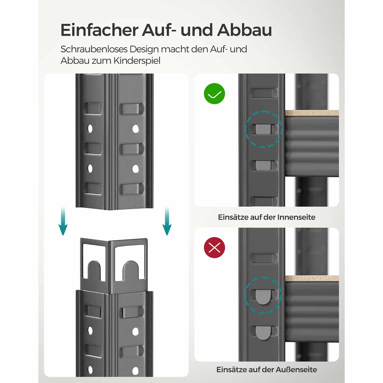 2er Set Lagerregal 200 cm hoch grau-B34GLR050G02 2er Set Lagerregal 200 cm hoch grau-B34GLR050G02