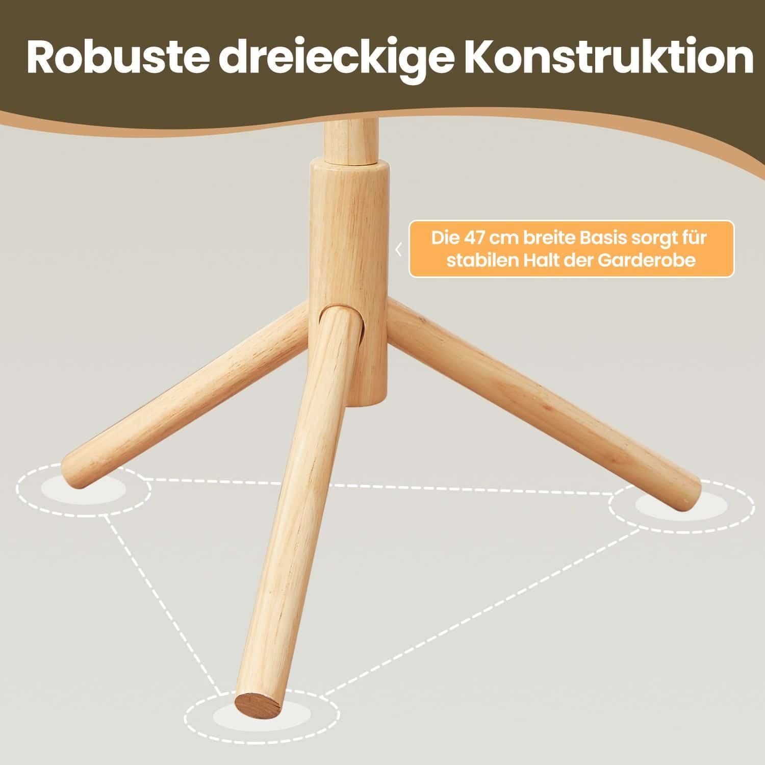 Garderobenständer, Kleiderständer aus Massivholz, Garderobe in Baumform