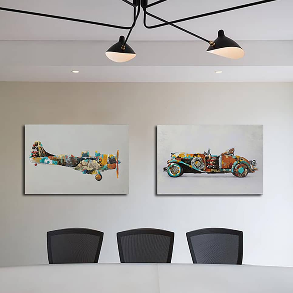 Öl-Wandbild Flugzeug 60cm x 90cm Öl-Wandbild Flugzeug 60cm x 90cm