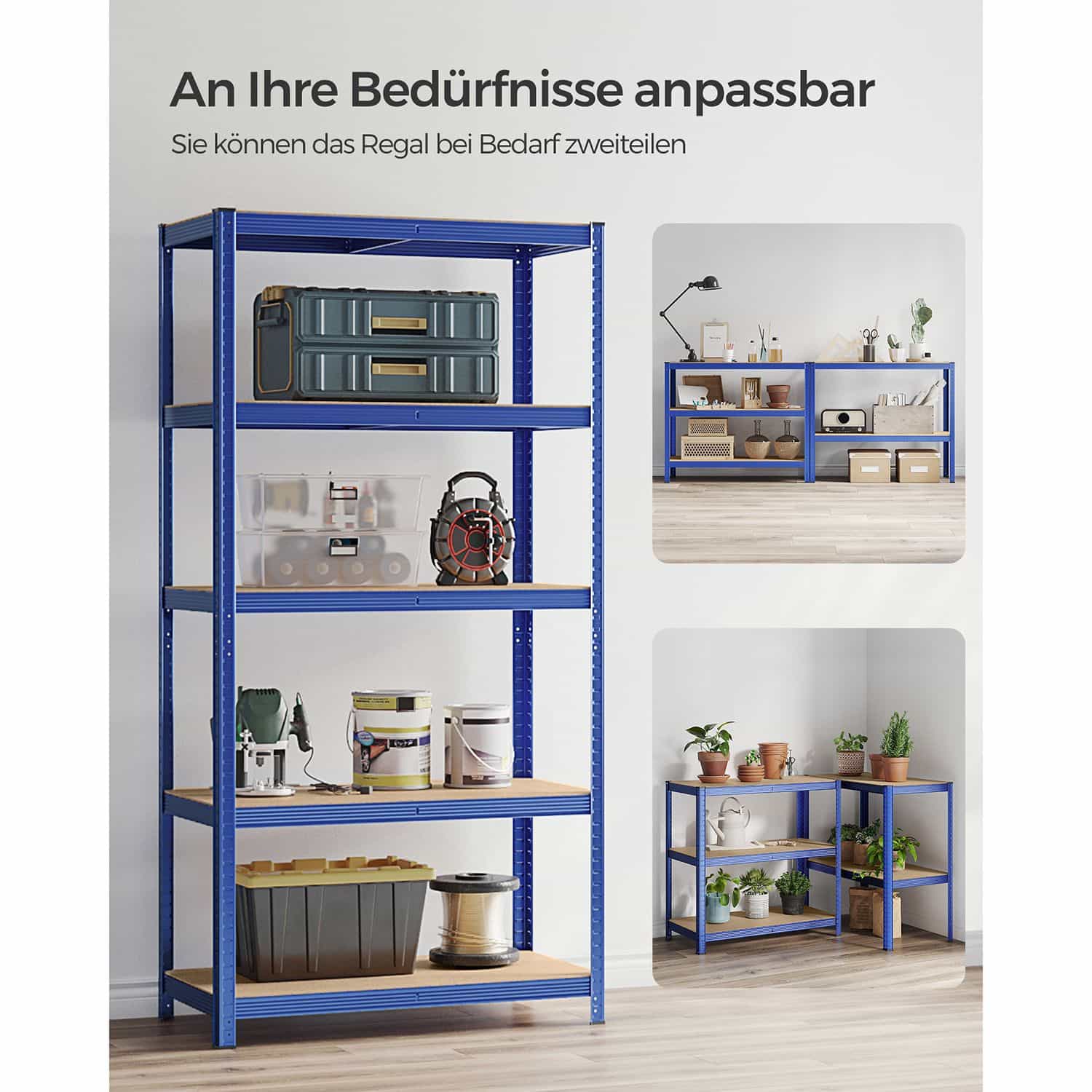 2er Set Lagerregal 200 cm hoch blau-B34GLR050Q02 2er Set Lagerregal 200 cm hoch blau-B34GLR050Q02