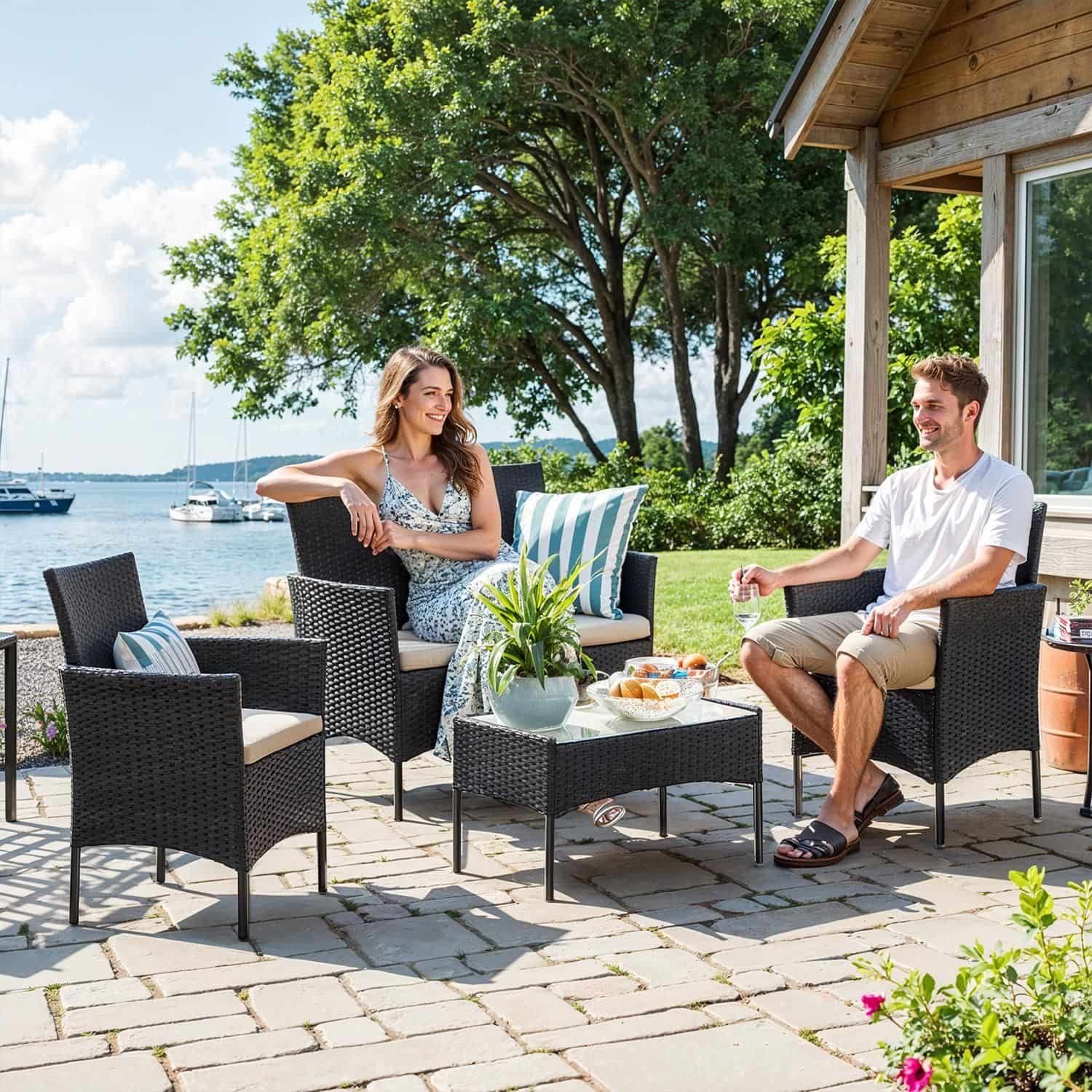 Balkonmöbel, Gartenmöbel-Set, aus PE-Polyrattan Balkonmöbel, Gartenmöbel-Set, aus PE-Polyrattan