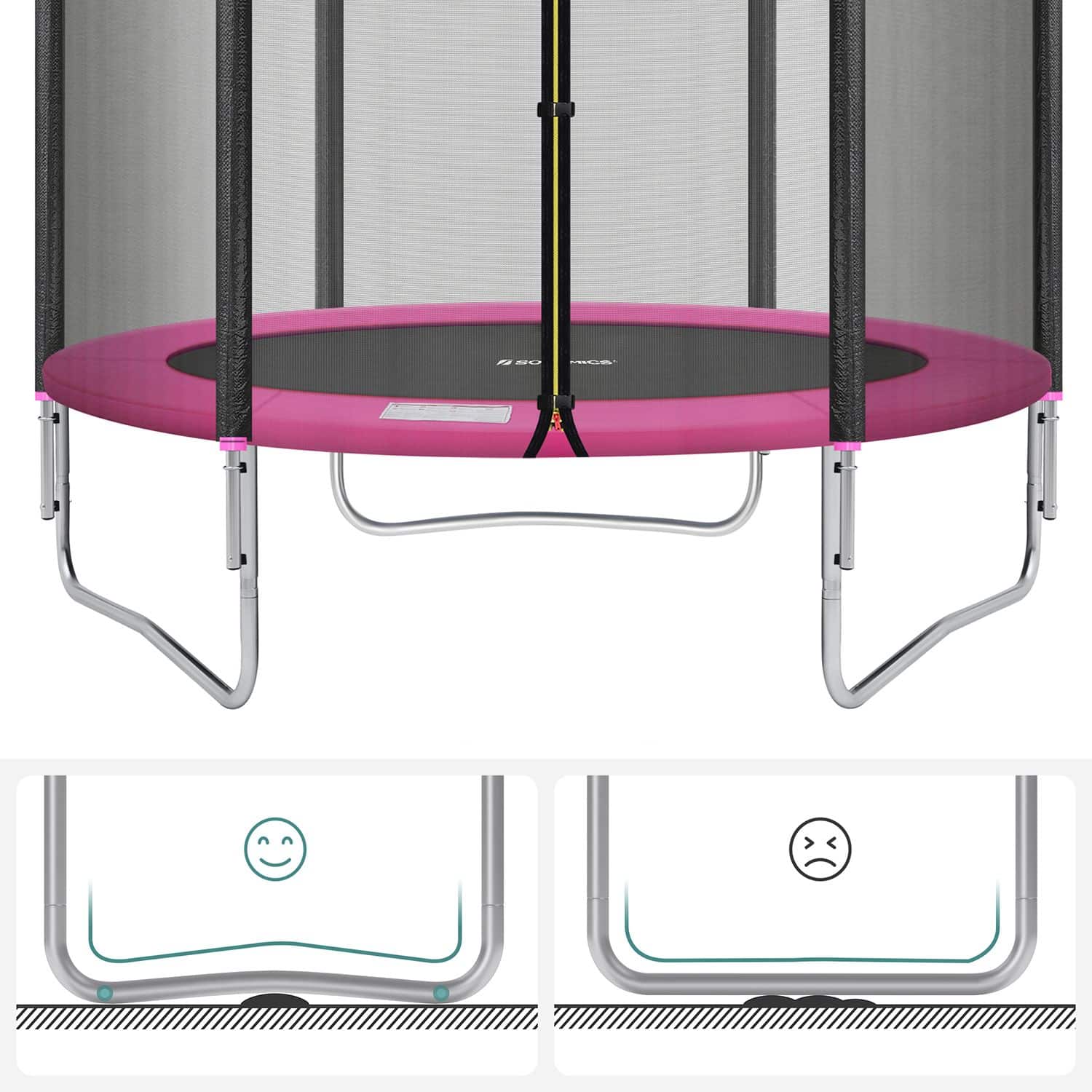 Rundes Gartentrampolin Ø 183 cm mit Sicherheitsnetz-B34STR061P01 Rundes Gartentrampolin Ø 183 cm mit Sicherheitsnetz-B34STR061P01
