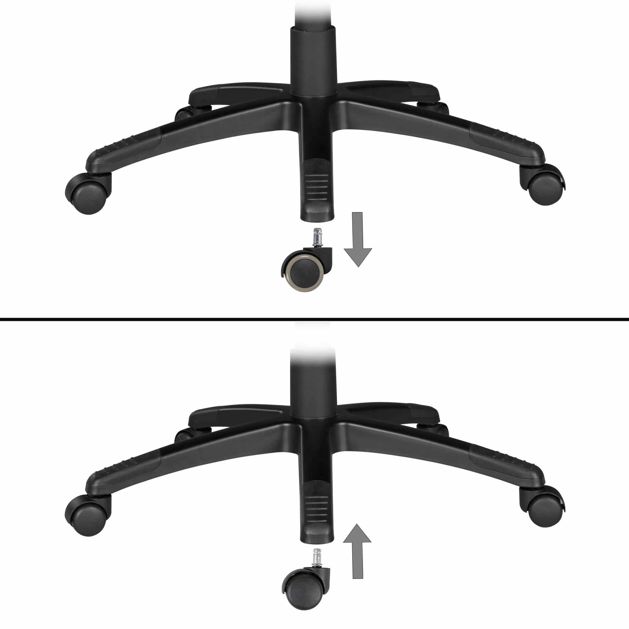 29766-AMSTYLE-5er-Set-gebremste-Weichboden-Rollen_1c5vcG6qtL9W70 5er Set gebremste Weichboden-Rollen für Bürostuhl 11 mm Stift / Durchmesser 50 mm