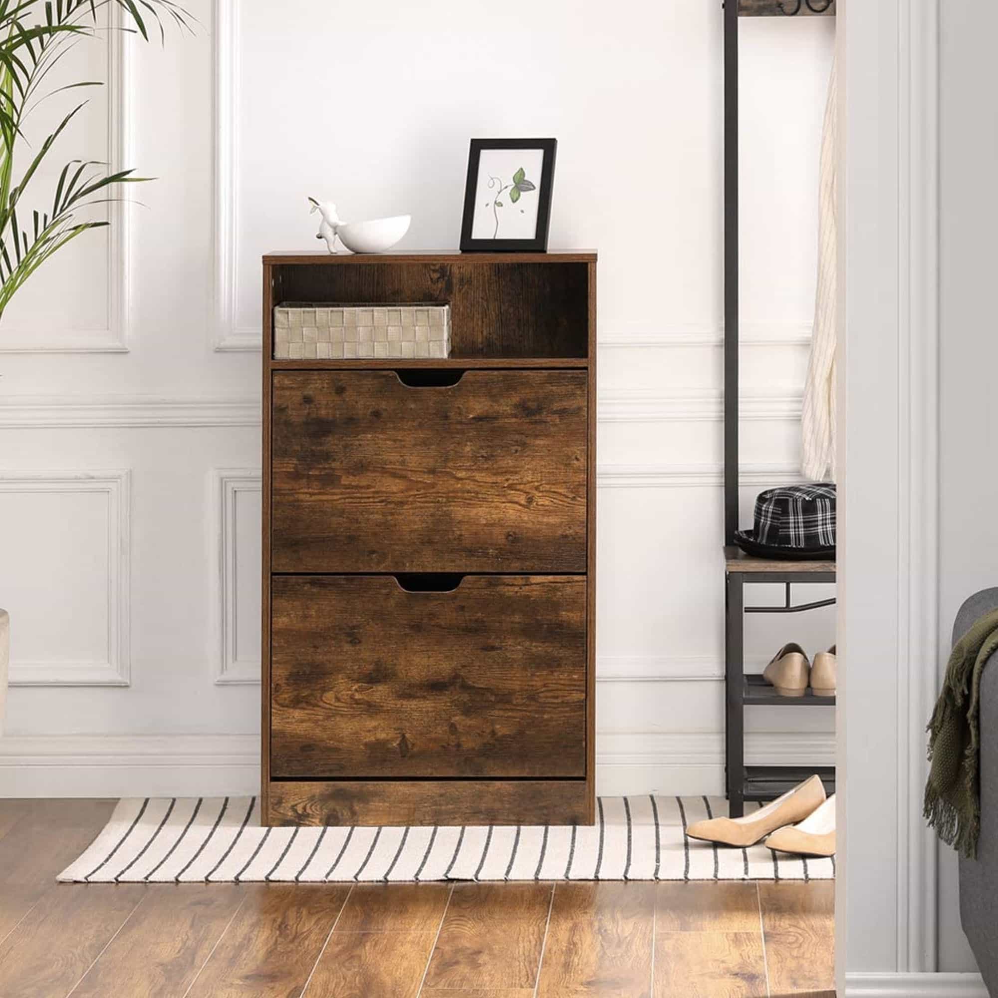 Schuhschrank mit 2 Klappen Vintagebraun-B34LBC040X01 Schuhschrank mit 2 Klappen Vintagebraun-B34LBC040X01