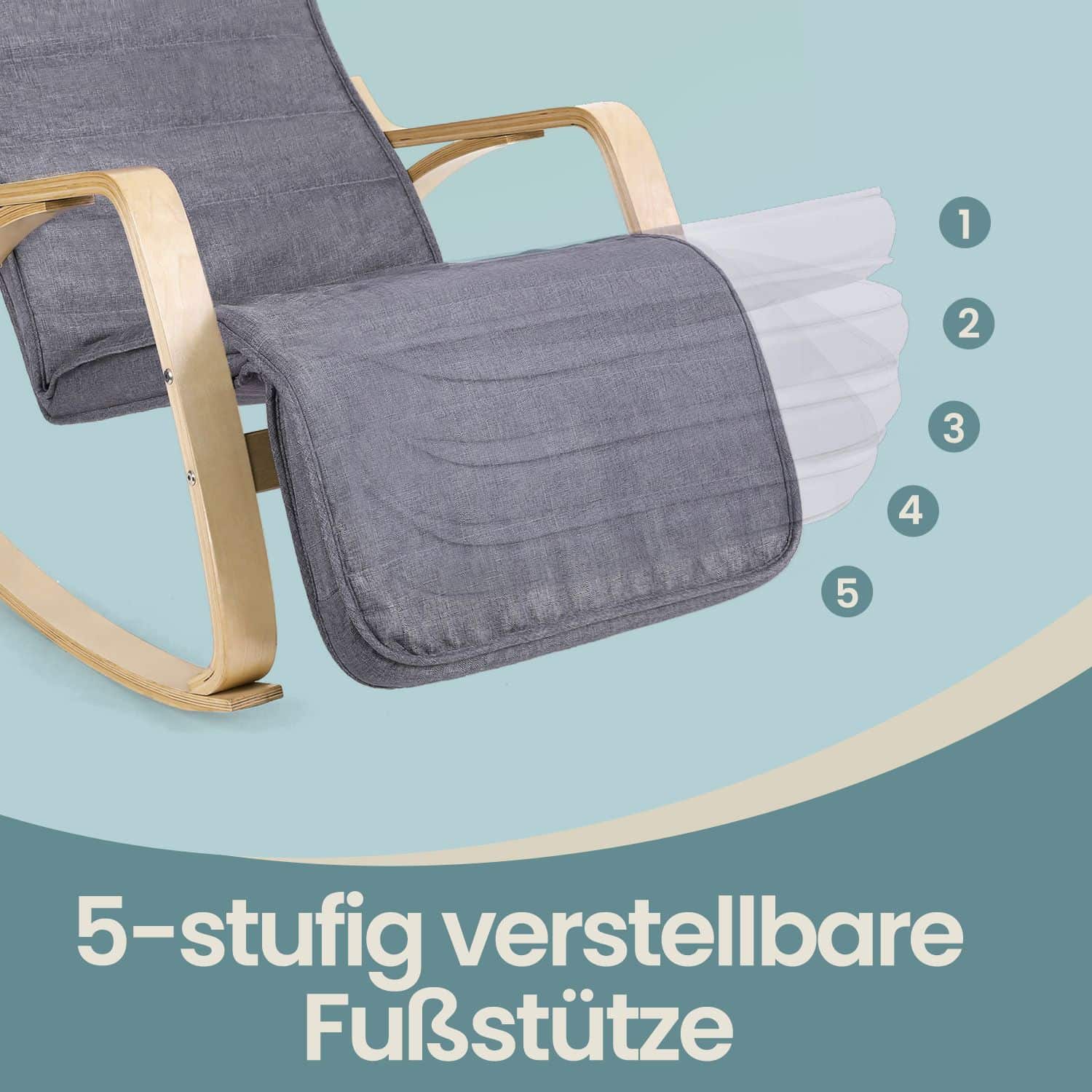 Schaukelstuhl mit Fußstütze Grau Schaukelstuhl mit Fußstütze Grau