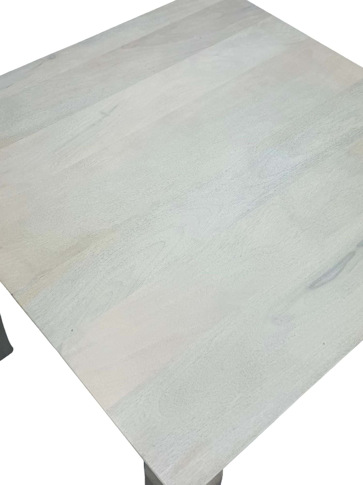 Esstisch Massivholz Mango 80x80 cm White Wash - Quadratischer Esszimmertisch Holz - Küchentisch modern für 4 Personen - Stabiler Holztisch - Tisch für Esszimmer Bistrotisch Handmade