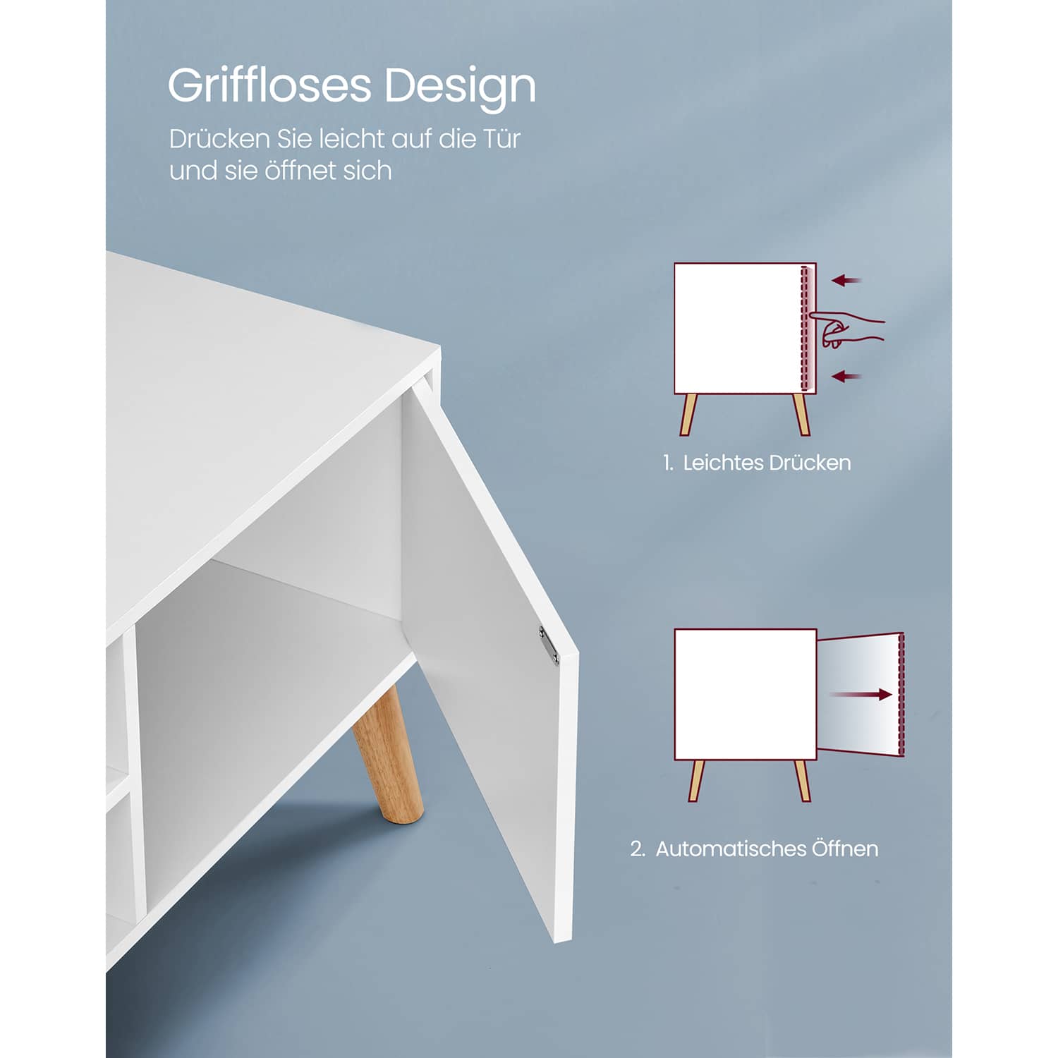 TV-Schrank mit 1 Tür 40 x 120 x 49 cm weiß