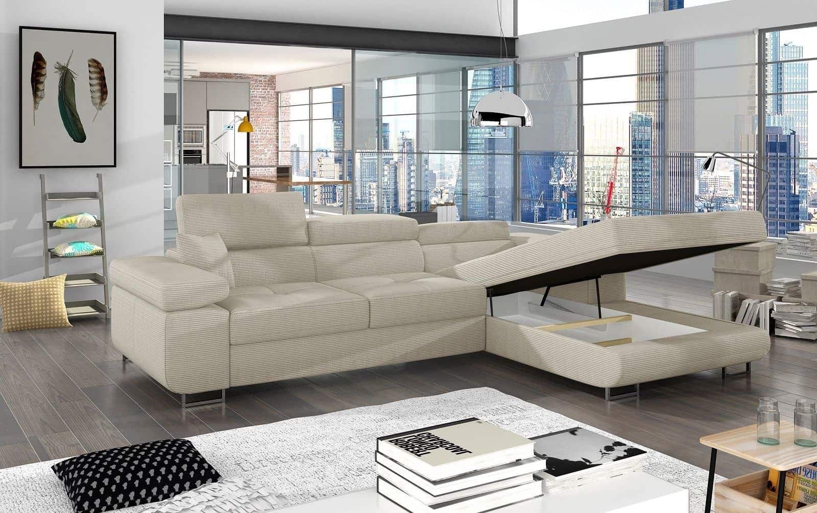 Ecksofa Armando in Cord 289x203 cm mit Schlaffunktion – Eltap Jarell Ecksofa Armando in Cord 289x203 cm mit Schlaffunktion – Eltap Jarell