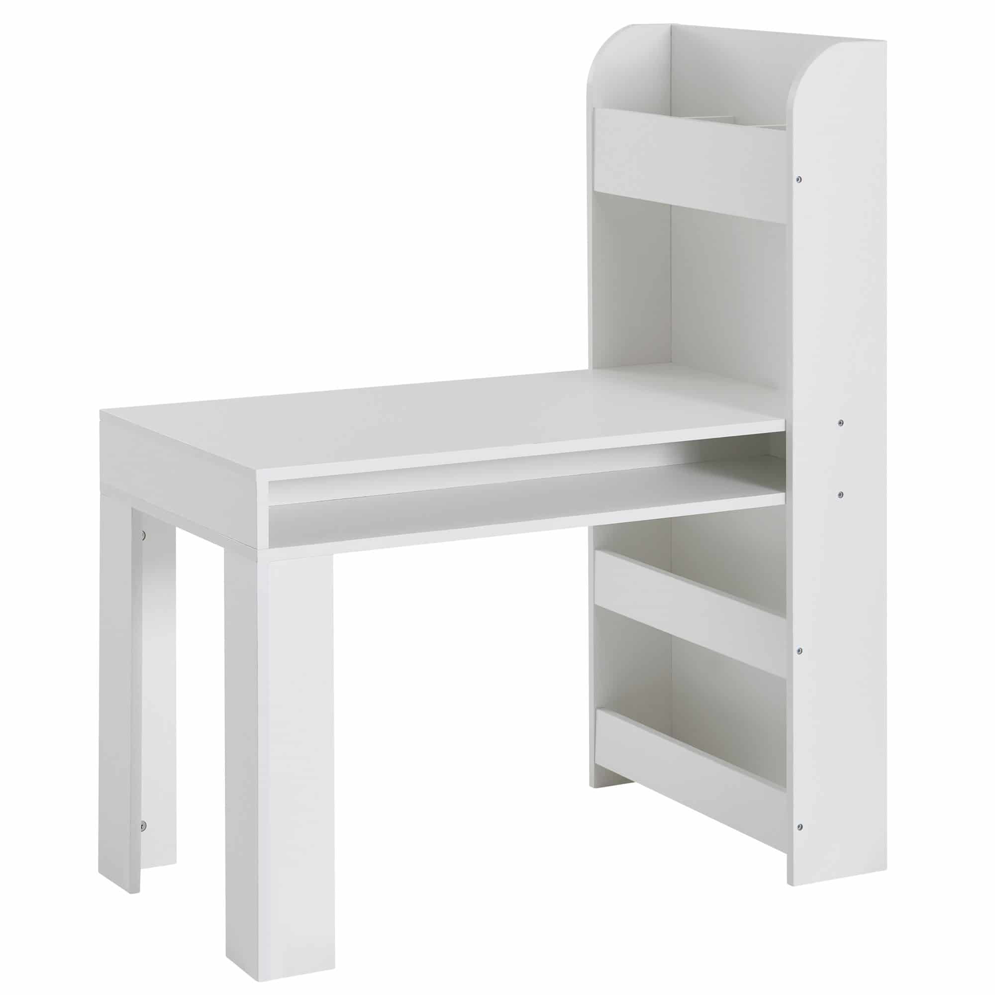 62549-WOHNLING-Kinderschreibtisch-90X50X110cm-weiss-WL6-388-WL6-388_7 Kinderschreibtisch Weiß 90x50x110 cm Maltisch Kinderzimmer mit Regal