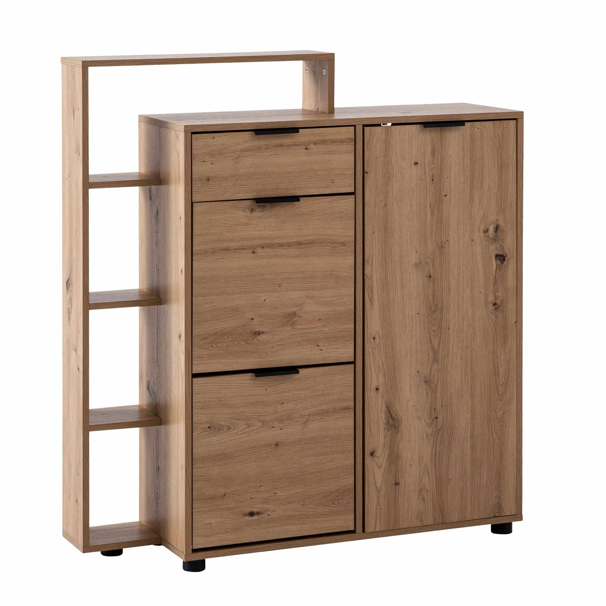 Schuhschrank Eiche-Dekor 98x110x30 cm Schuhkipper Geschlossen Schuhschrank Eiche-Dekor 98x110x30 cm Schuhkipper Geschlossen