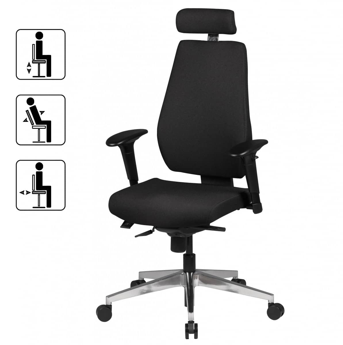40181-AMSTYLE-Chefsessel-Darius-Stoffbezug-schwarz Bürostuhl SPM1.279 Schreibtischstuhl Stoff Schwarz Chefsessel Modern