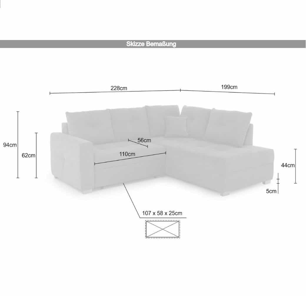 Cord Ecksofa Heidelberg – Jockenhöfer mit Schlaffunktion