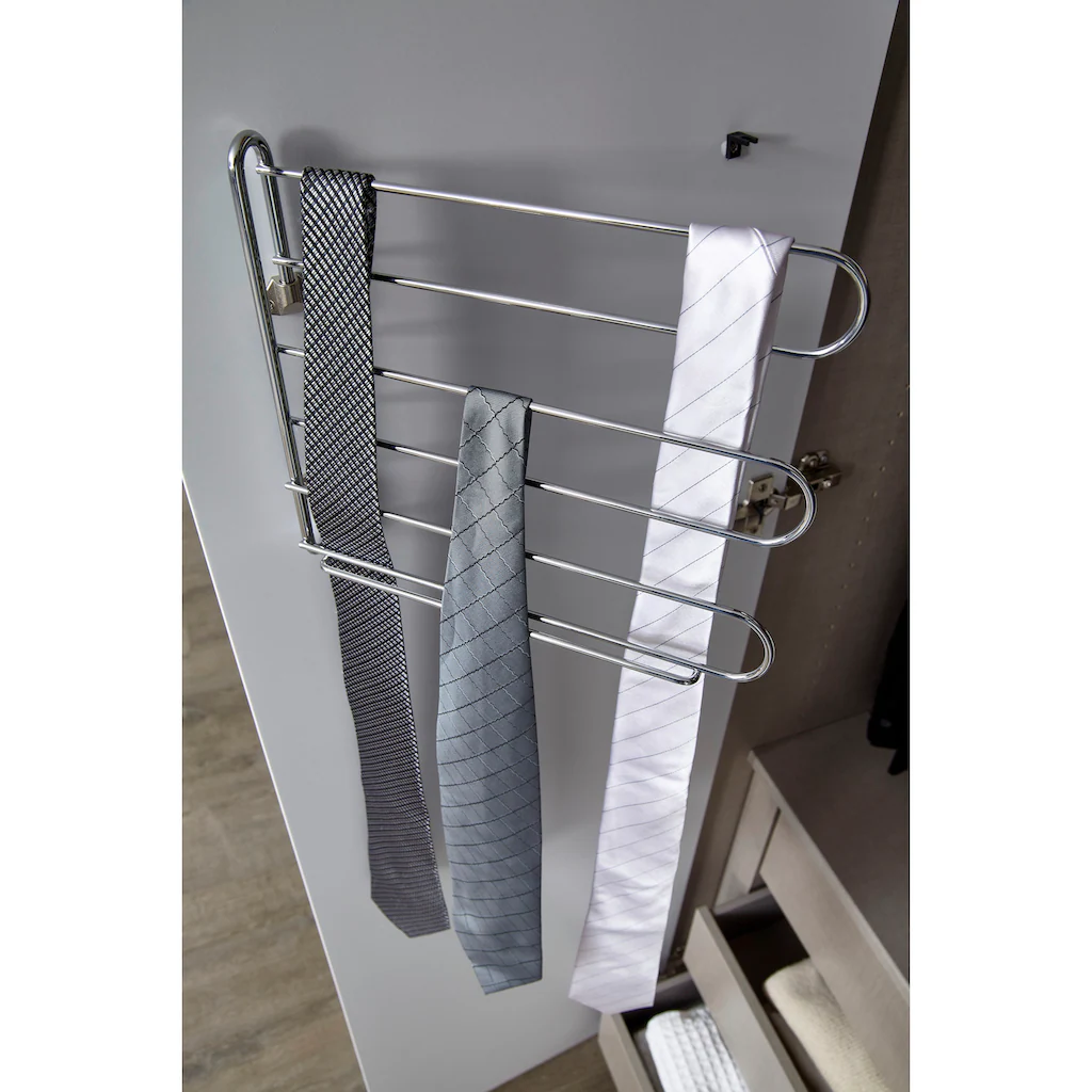 6-türiger Kleiderschrank Purisma von Rauch – Drehtürschrank in Alpinweiß, Graphit oder Seidengrau mit Schubkasteneinsatz, Innenspiegel und Krawattenhalter