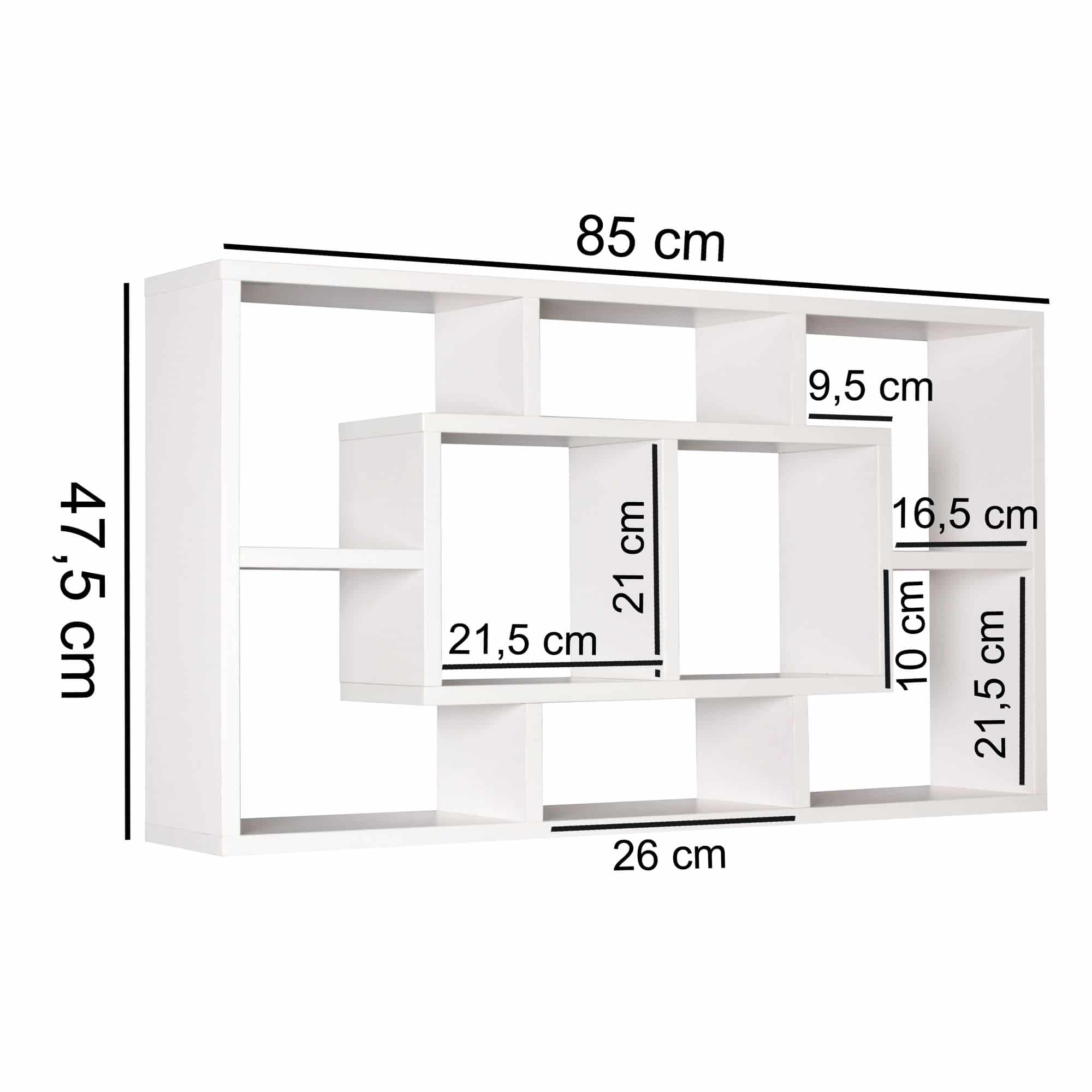 44697-WOHNLING-Wandregal-ALEX-weiss-WL5-167-WL5-1_1dki5aw0yij5Zj Wandregal PAOLA weiß 85 x 47,5 x 16 cm MDF-Holz Hängeregal modern