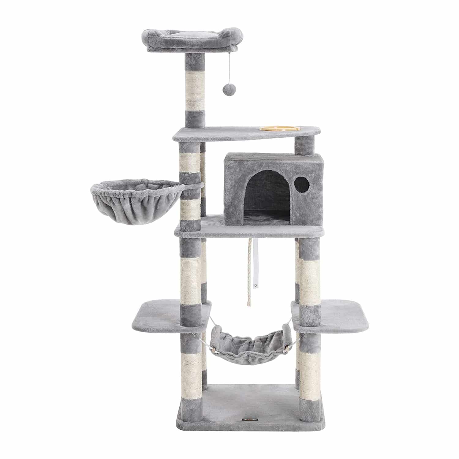 Kratzbaum mit Napf 164 cm Hellgrau-PCT99W Kratzbaum mit Napf 164 cm Hellgrau-PCT99W