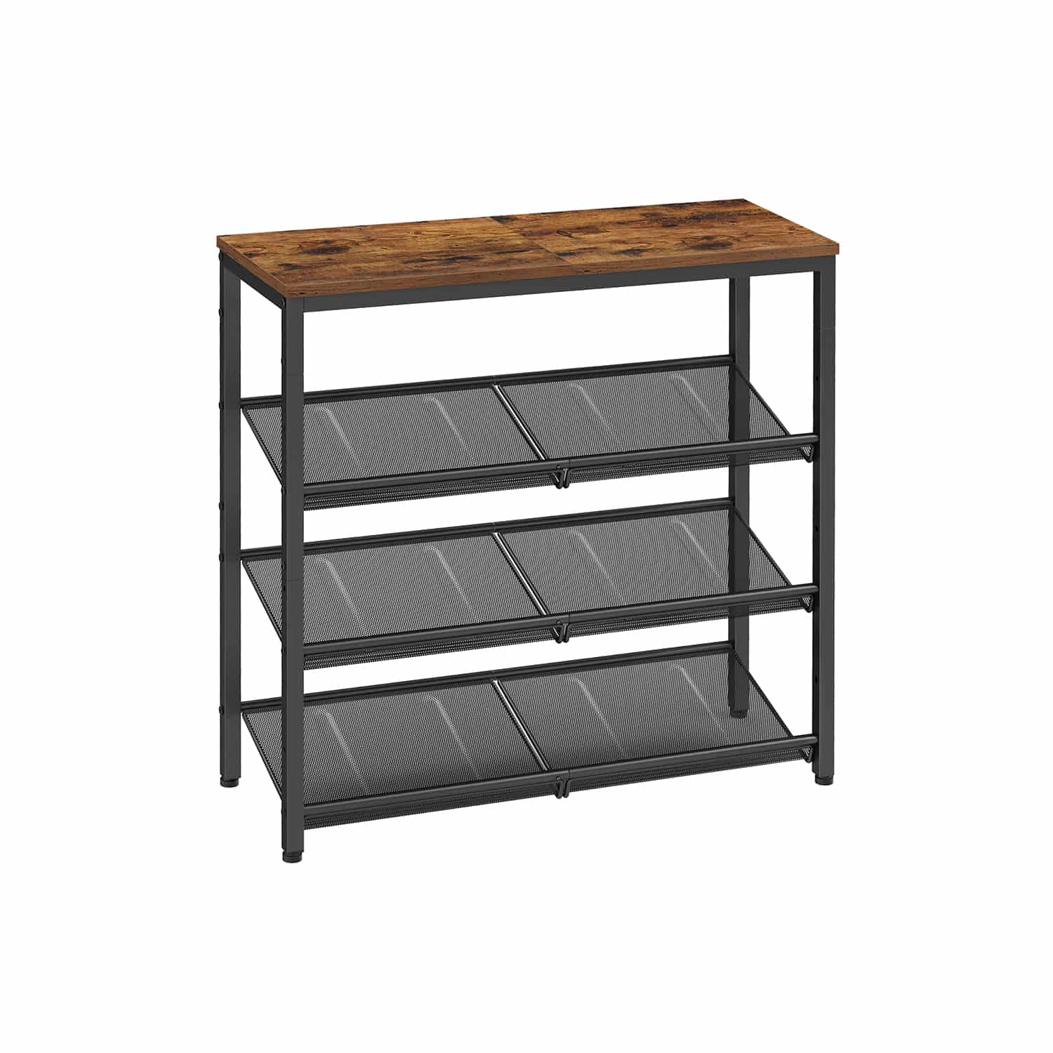 Schuhablage 4 Ebenen mit verstellbaren Gitterablagen-LBS040B01 Schuhablage 4 Ebenen mit verstellbaren Gitterablagen-LBS040B01