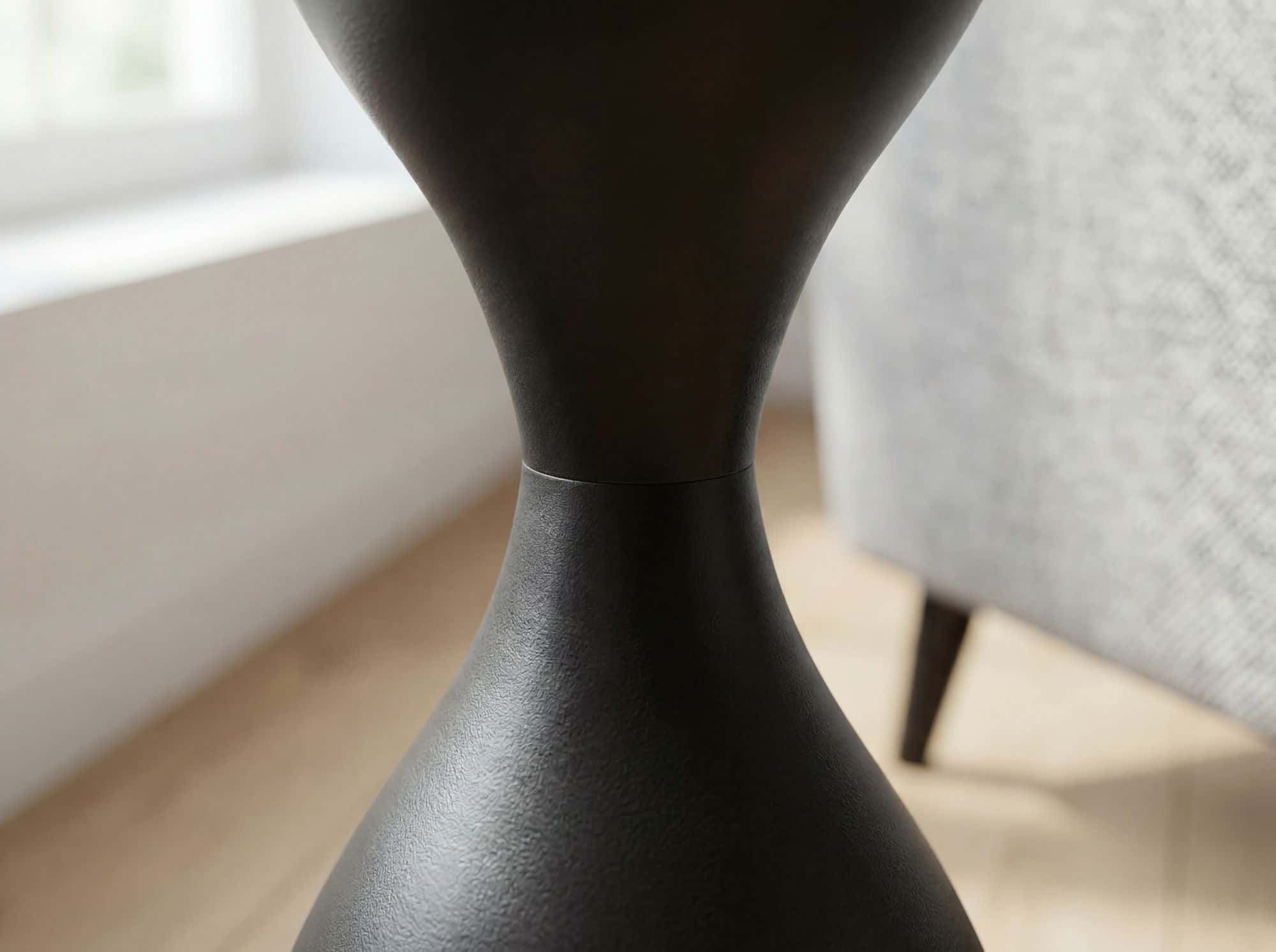 Beistelltisch Schwarz 23cm Metall Glas Rund - Design Anstelltisch Eisen - Moderner Wohnzimmertisch Abstelltisch - Edler Couchtisch Wohnzimmer Handmade