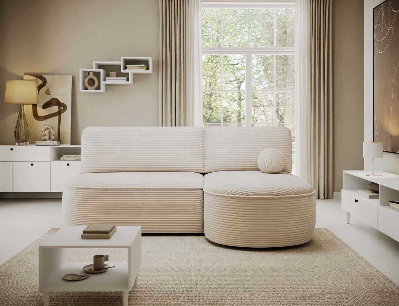 Ecksofa Livosa Cord Jarell mit Schlaffunktion | Eltap | Jarell Ecksofa Livosa Cord Jarell mit Schlaffunktion | Eltap | Jarell