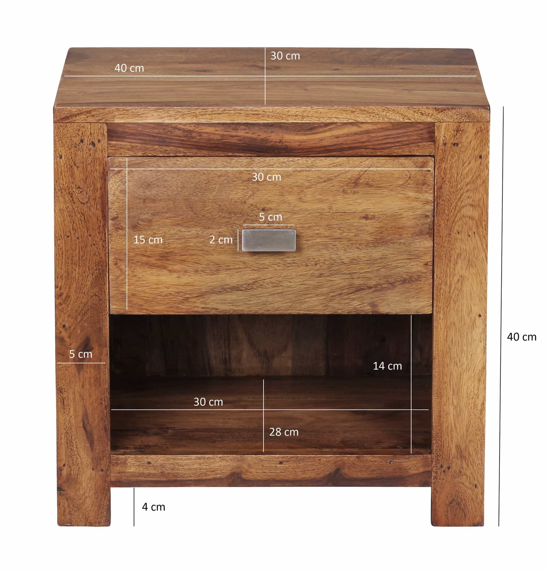 Nachttisch MUMBAI aus Sheesham Massiv-Holz 40 x 40 x 30 cm Nachttisch MUMBAI aus Sheesham Massiv-Holz 40 x 40 x 30 cm