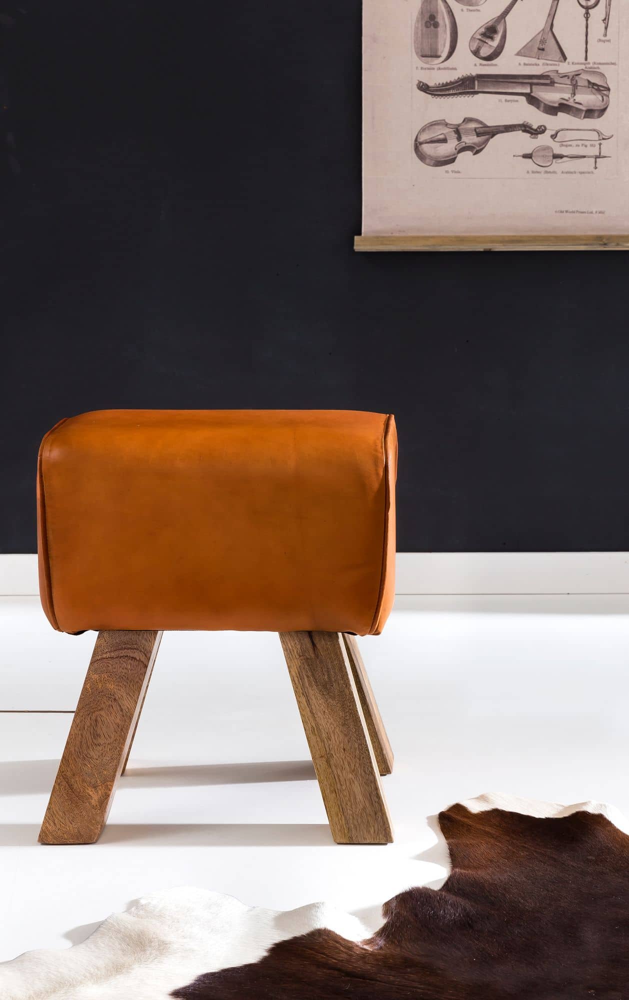 Design Turnbock Sitzhocker Braun 40 x 30 x 47 cm Design Turnbock Sitzhocker Braun 40 x 30 x 47 cm