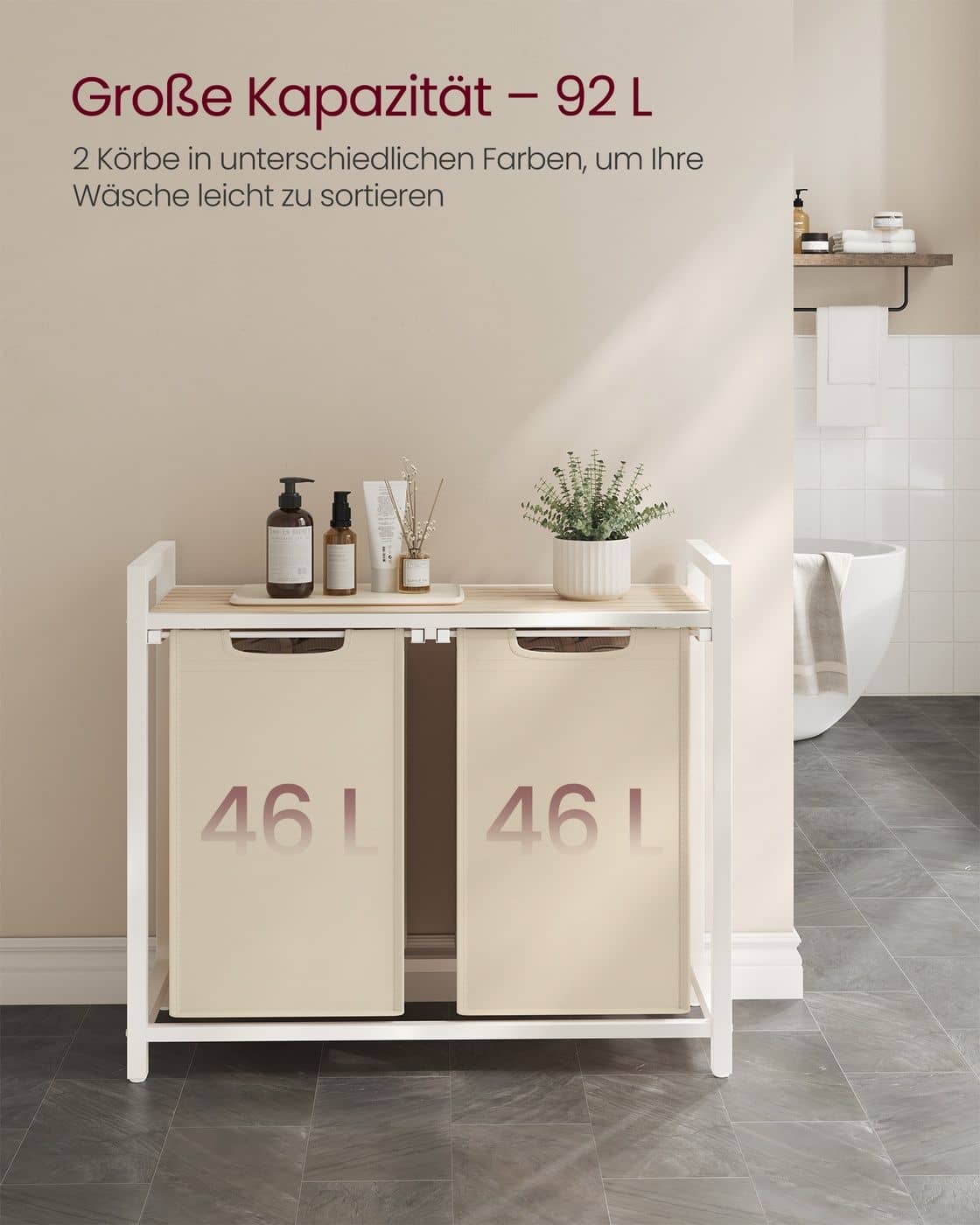 Wäschekorb mit ausziehbaren Wäschesäcken
