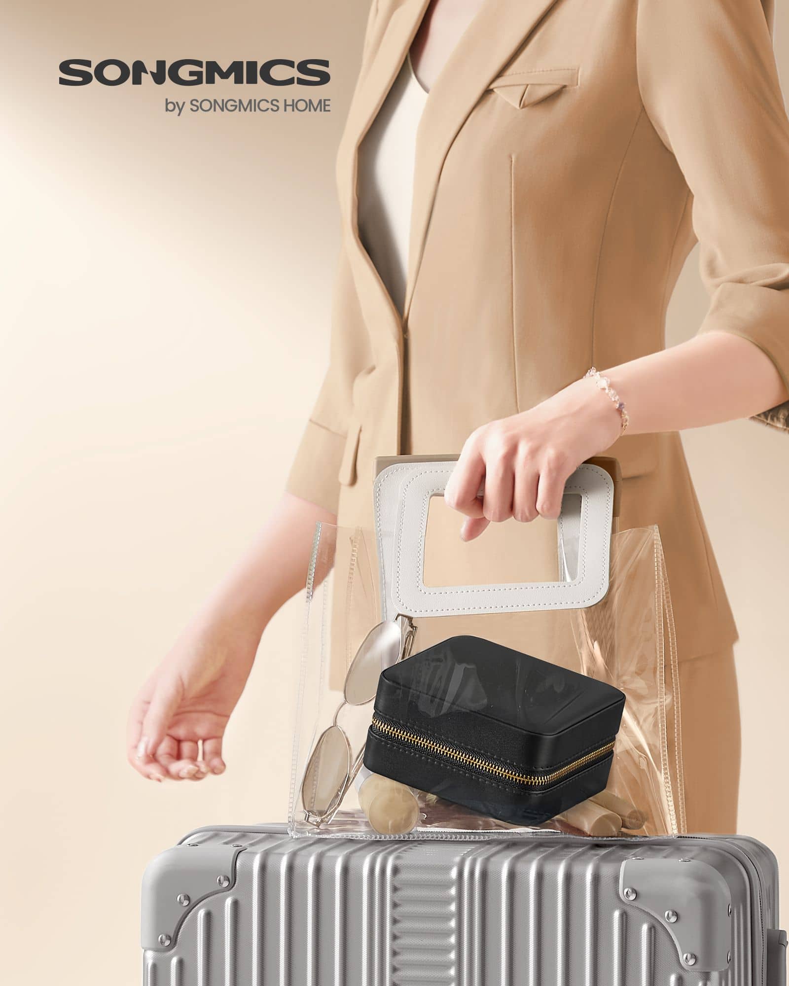 Schmuckkästchen Spiegel PU-Bezug Geschenkidee tintenschwarz