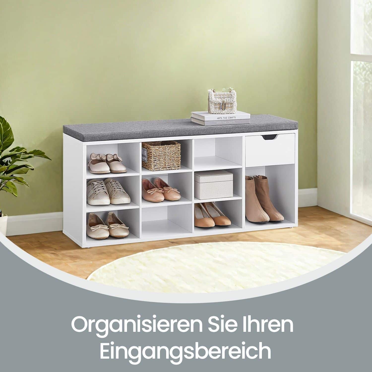 Schuhbank mit offenen Fächern Schuhbank mit offenen Fächern