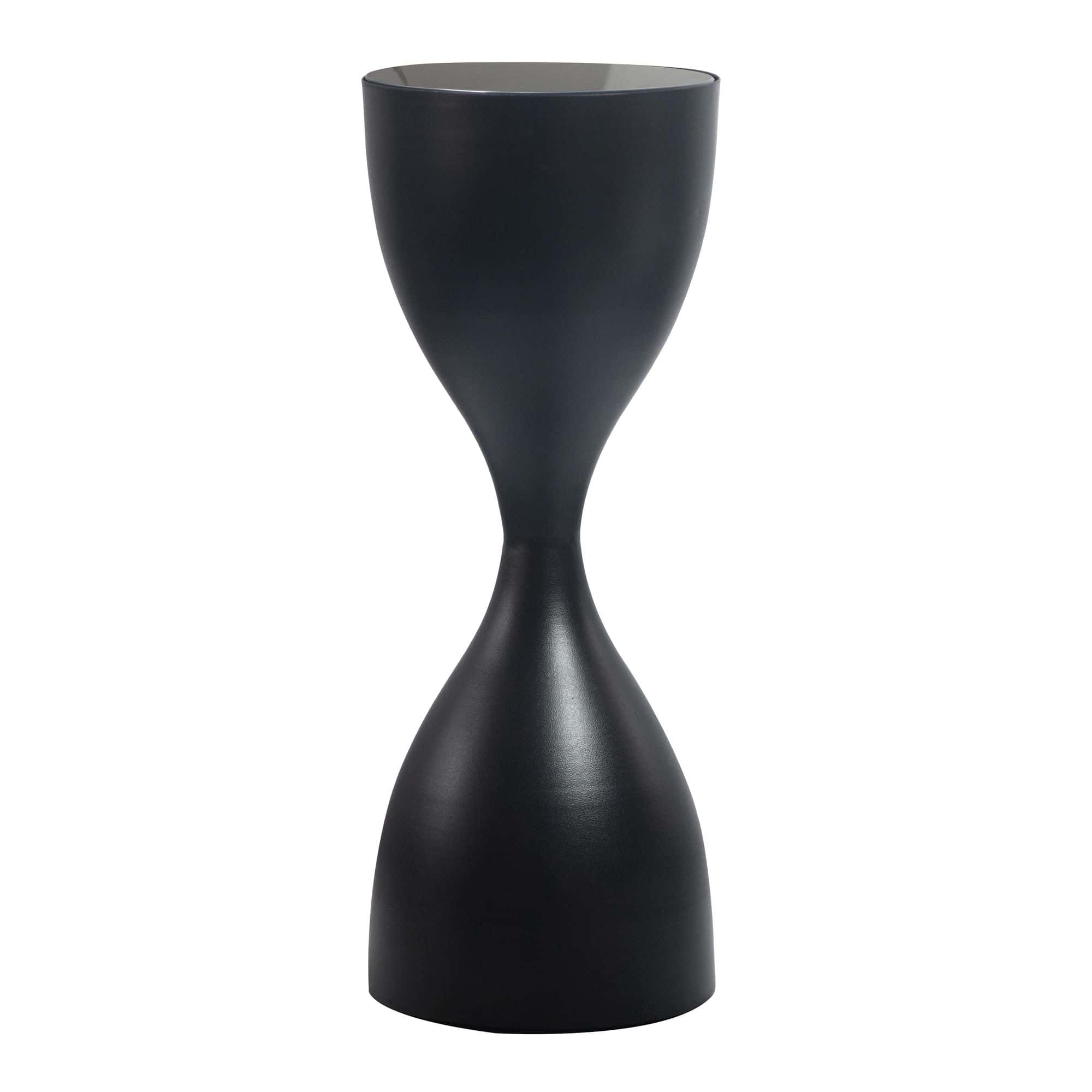 Beistelltisch Schwarz 23cm Metall Glas Rund - Design Anstelltisch Eisen - Moderner Wohnzimmertisch Abstelltisch - Edler Couchtisch Wohnzimmer Handmade