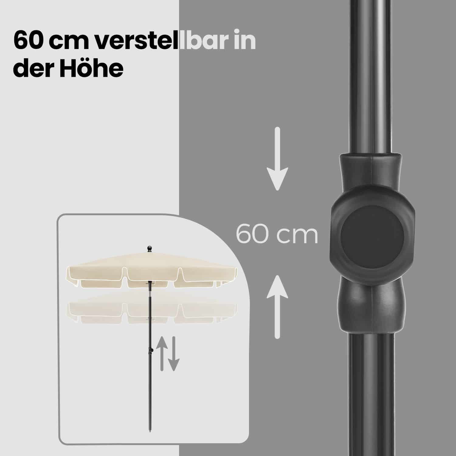 Sonnenschirm 230 x 150 cm, Balkonschirm UPF 50+, Sonnenschutz Sonnenschirm 230 x 150 cm, Balkonschirm UPF 50+, Sonnenschutz