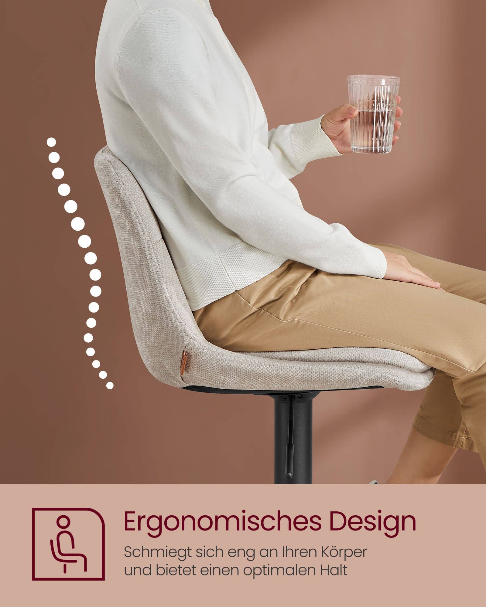 Barstühle höhenverstellbar mit Rückenlehne und Fußstütze cremeweiß Barstühle höhenverstellbar mit Rückenlehne und Fußstütze cremeweiß