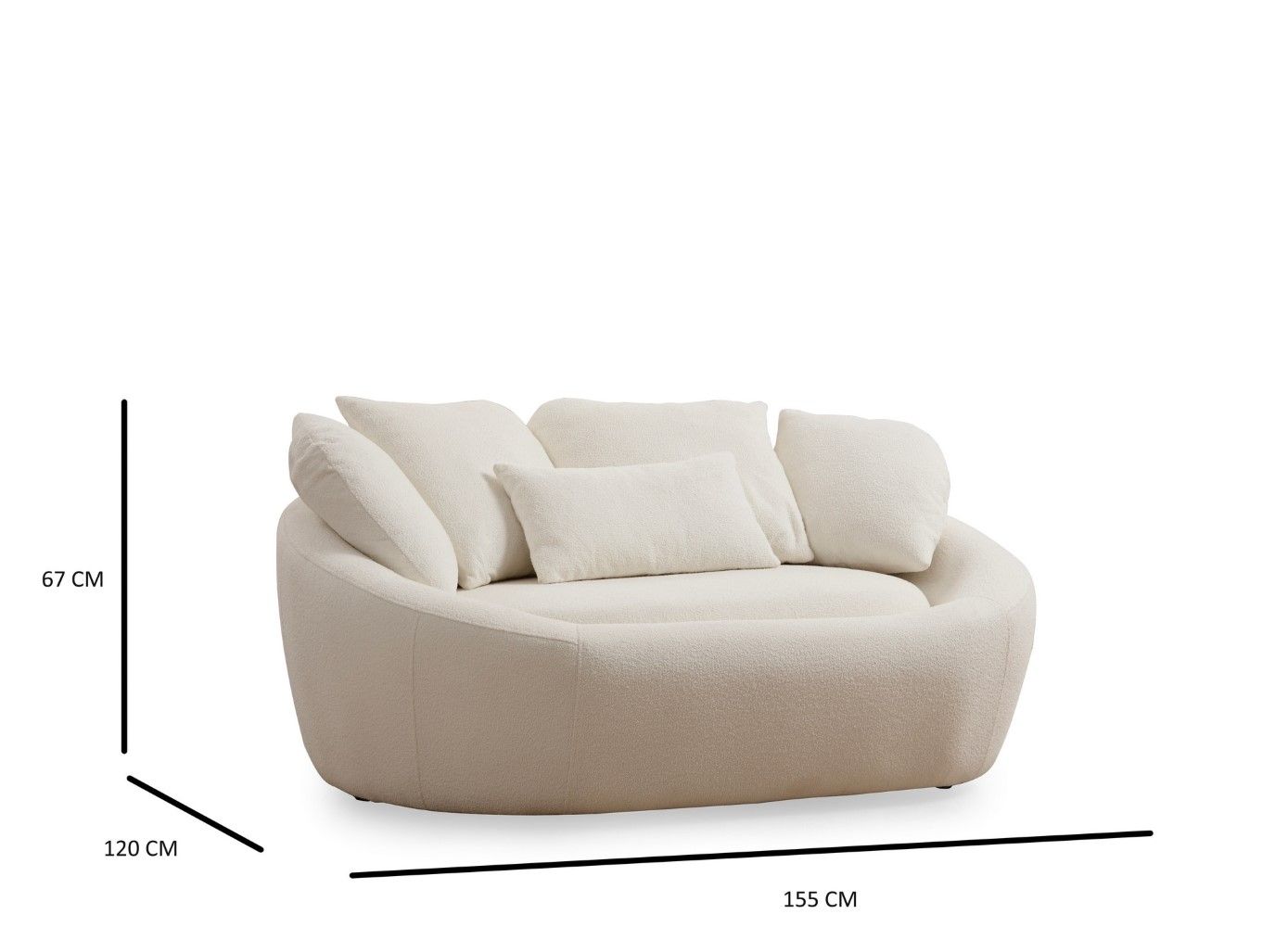 Sofa Midye Love Seat 2-Sitzer Creme Mikrofaser Sofa Midye Love Seat 2-Sitzer Creme Mikrofaser