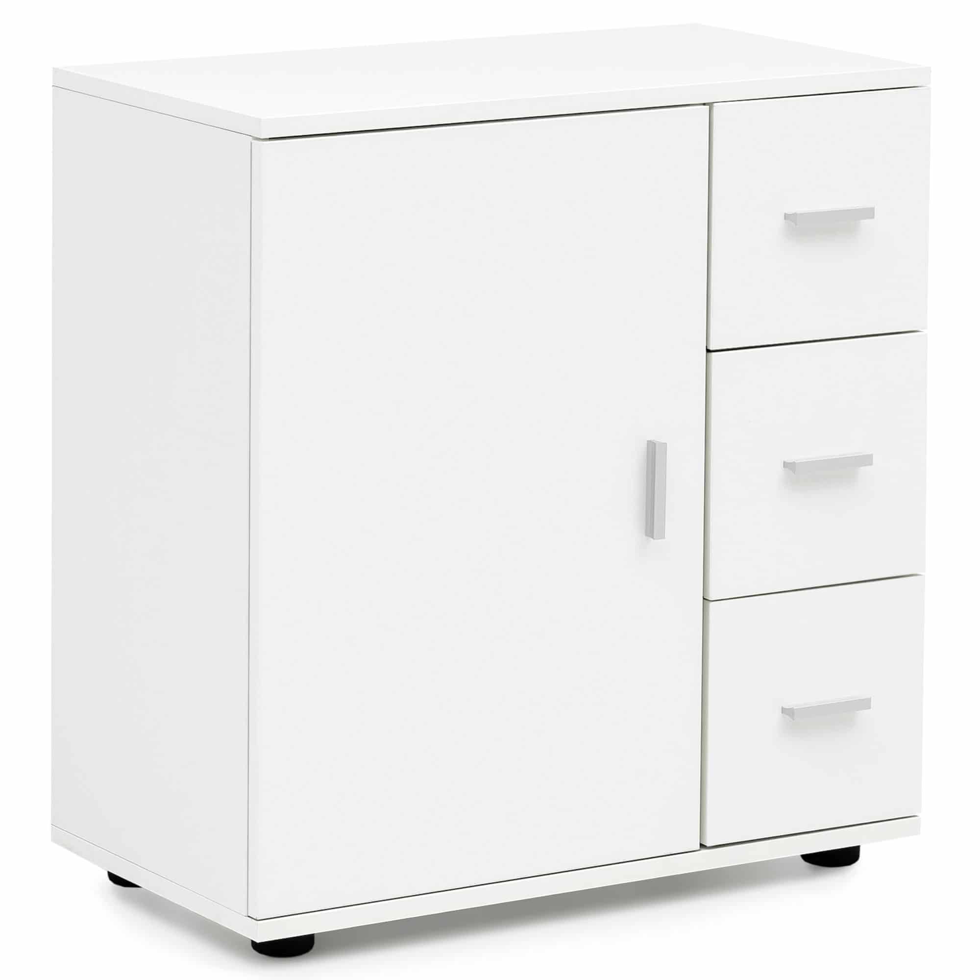48585-WOHNLING-Badschrank-ALIA-60x33x60-8-cm-Weiss-WL5-877-WL5-877fo1q5AHTXEgyn Badschrank WL5.877 Weiß 60x65,5x33 cm Midi-Schrank mit Tür & Schubladen