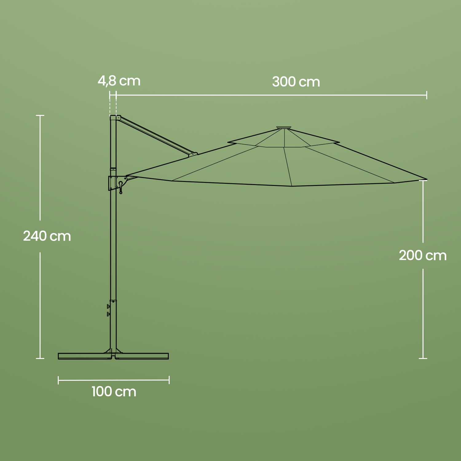 Sonnenschirm, Ampelschirm, 300 cm Sonnenschirm, Ampelschirm, 300 cm