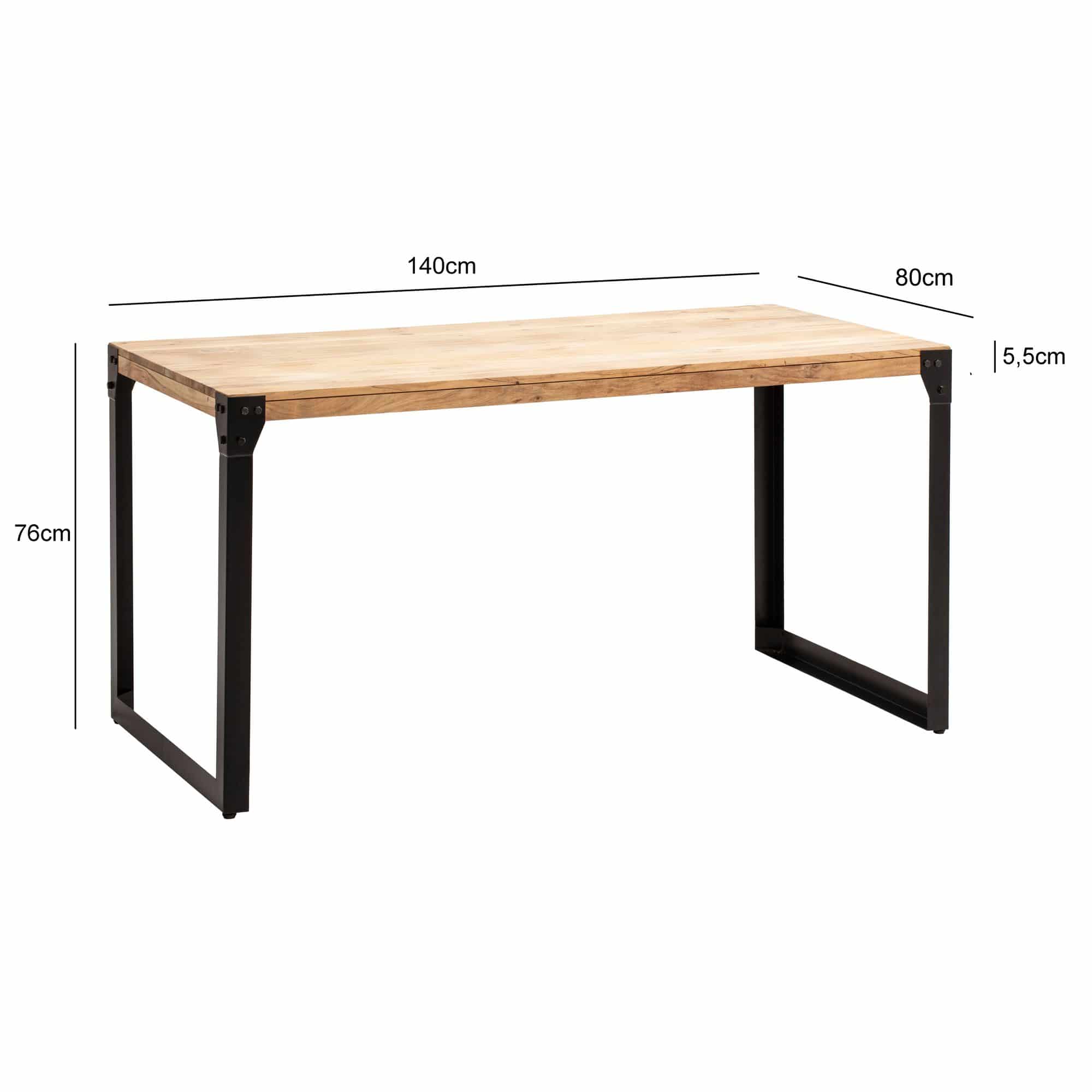 Esszimmertisch 140x80x76 cm Akazie Massivholz Metall Esstisch Industrial Esszimmertisch 140x80x76 cm Akazie Massivholz Metall Esstisch Industrial