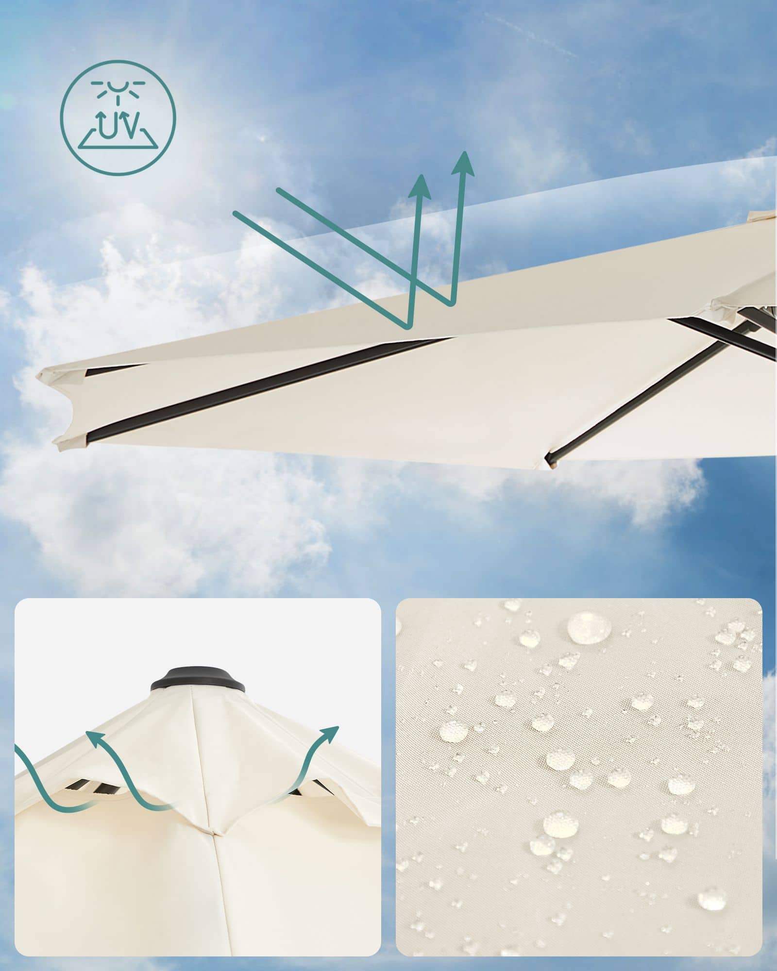 Ampelschirm Sonnenschirm beige