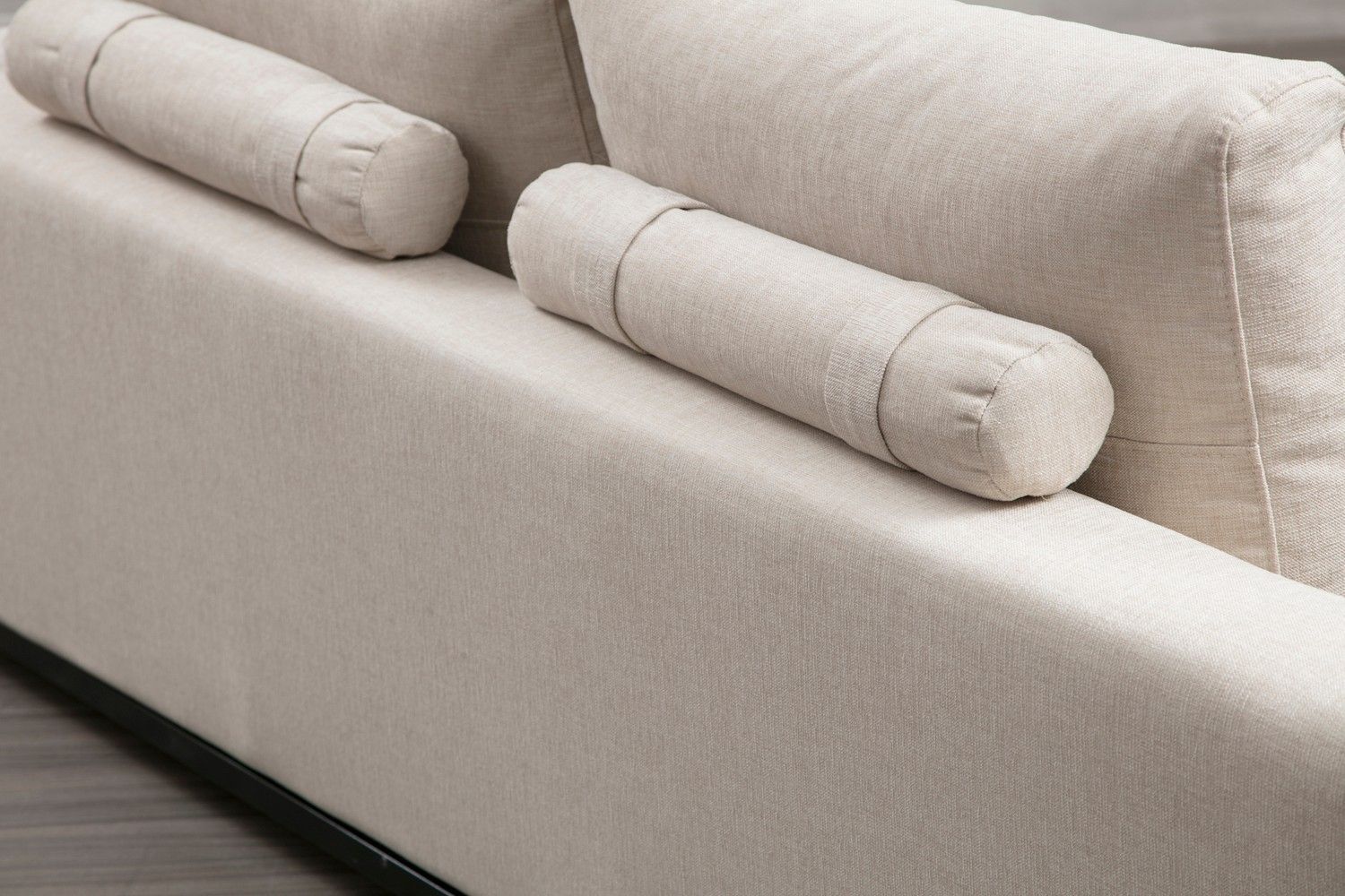 Sofa Line 2-Sitzer Beige – Flachgewebe mit Metallfüßen Sofa Line 2-Sitzer Beige – Flachgewebe mit Metallfüßen